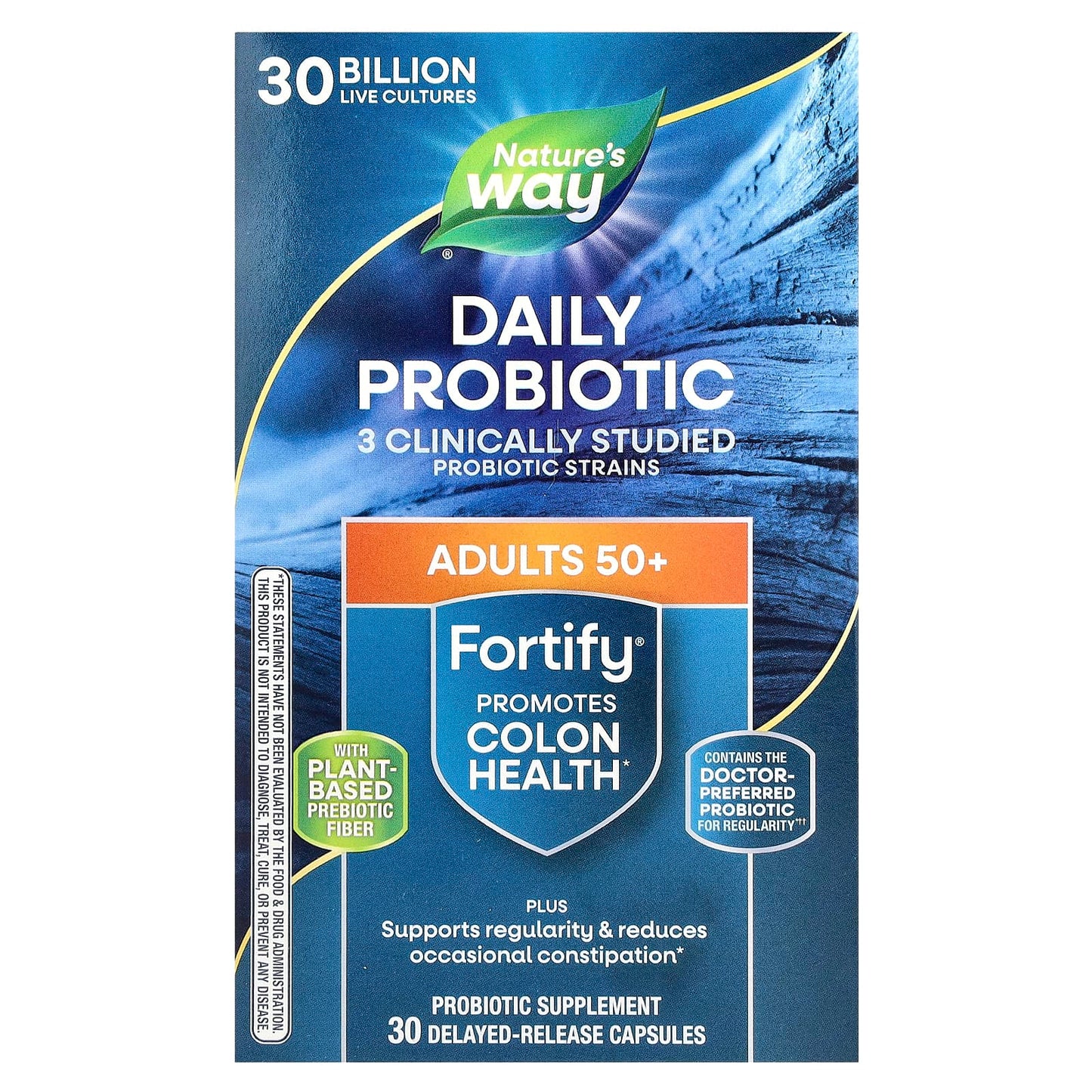 Nature's Way, Fortify®, Daily Probiotic, Adults 50+, 30 Billion CFU, 30 Delayed-Release Capsules - Image 1