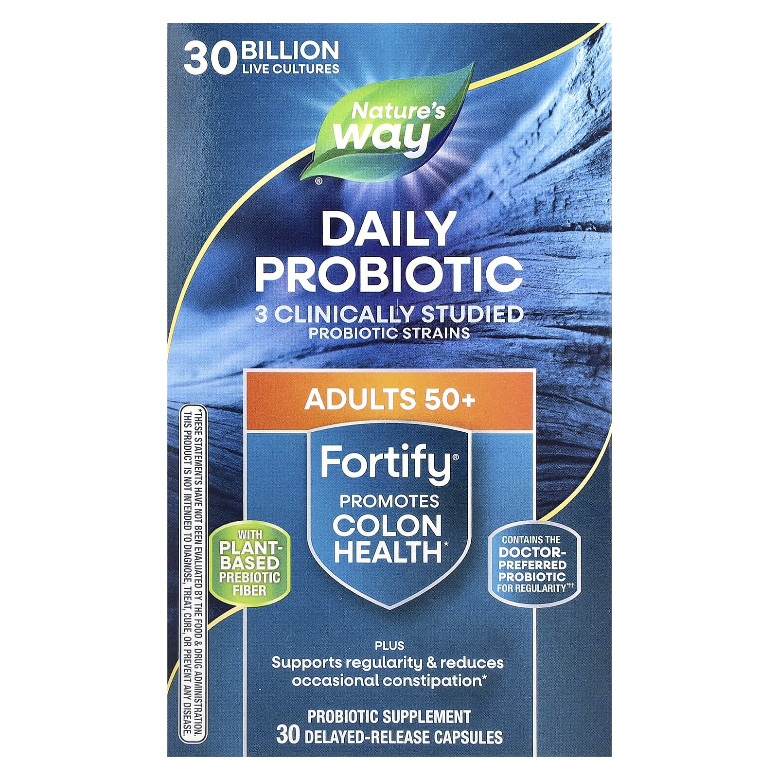 Nature's Way, Fortify®, Daily Probiotic, Adults 50+, 30 Billion CFU, 30 Delayed-Release Capsules - Image 1