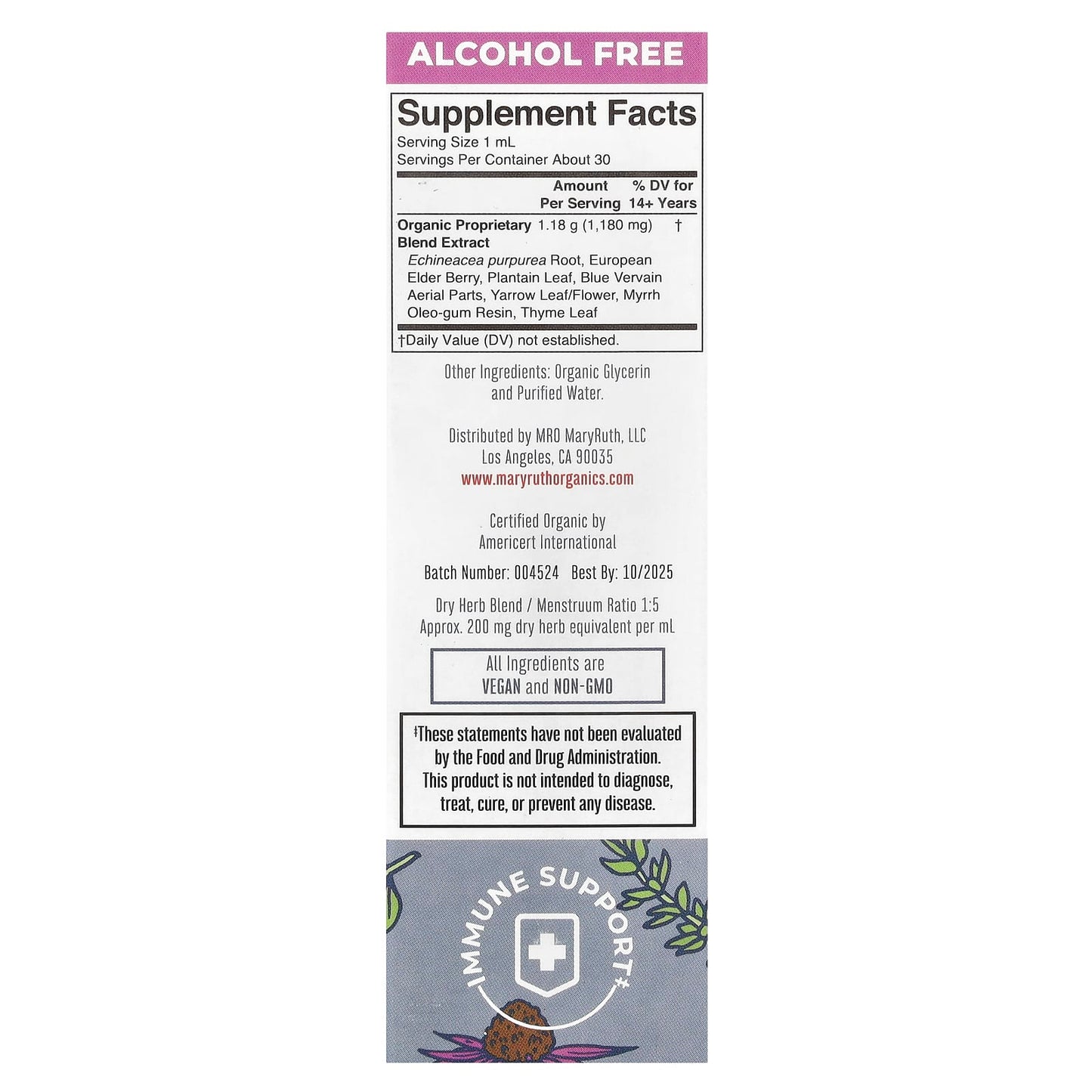 MaryRuth's, Organic Lymphatic Support Liquid Extract, Alcohol Free, 1 fl oz (30 ml) - Image 2