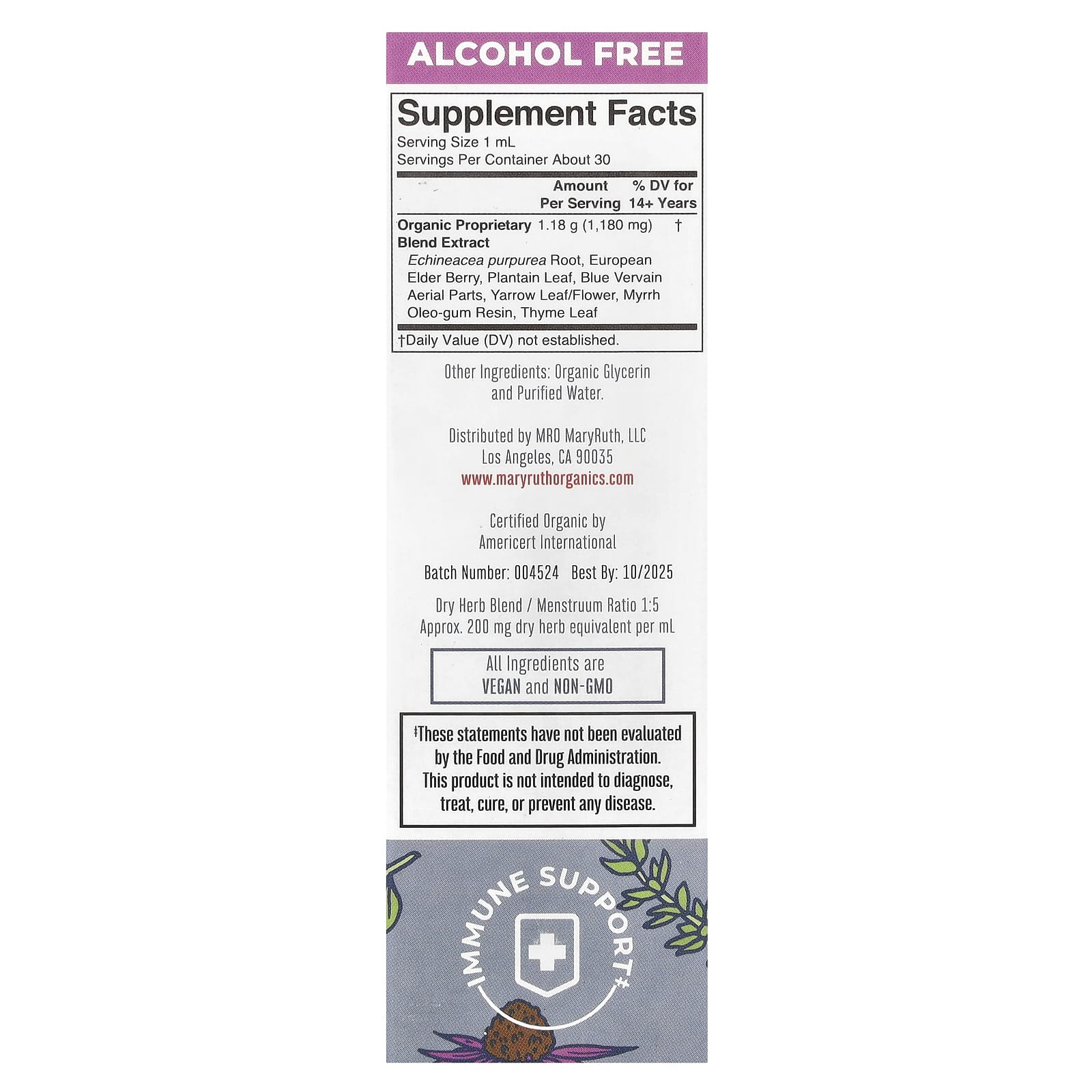 MaryRuth's, Organic Lymphatic Support Liquid Extract, Alcohol Free, 1 fl oz (30 ml) - Image 2