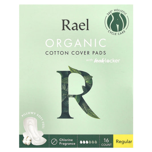 Rael, Organic Cotton Cover Pads, Regular, 16 Count - Image 1