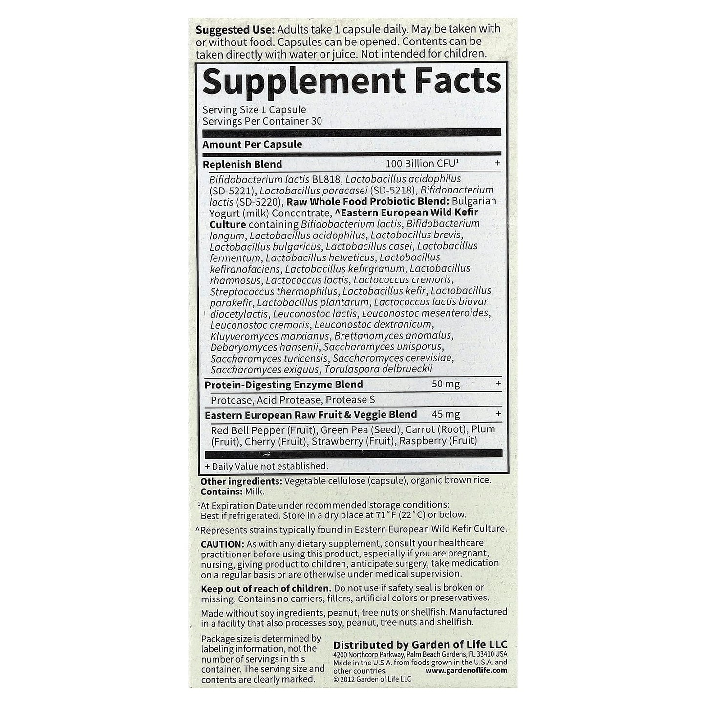  RAW Probiotics Ultimate Care, 100 Billion CFU, 30 Vegetarian Capsules - Image 2