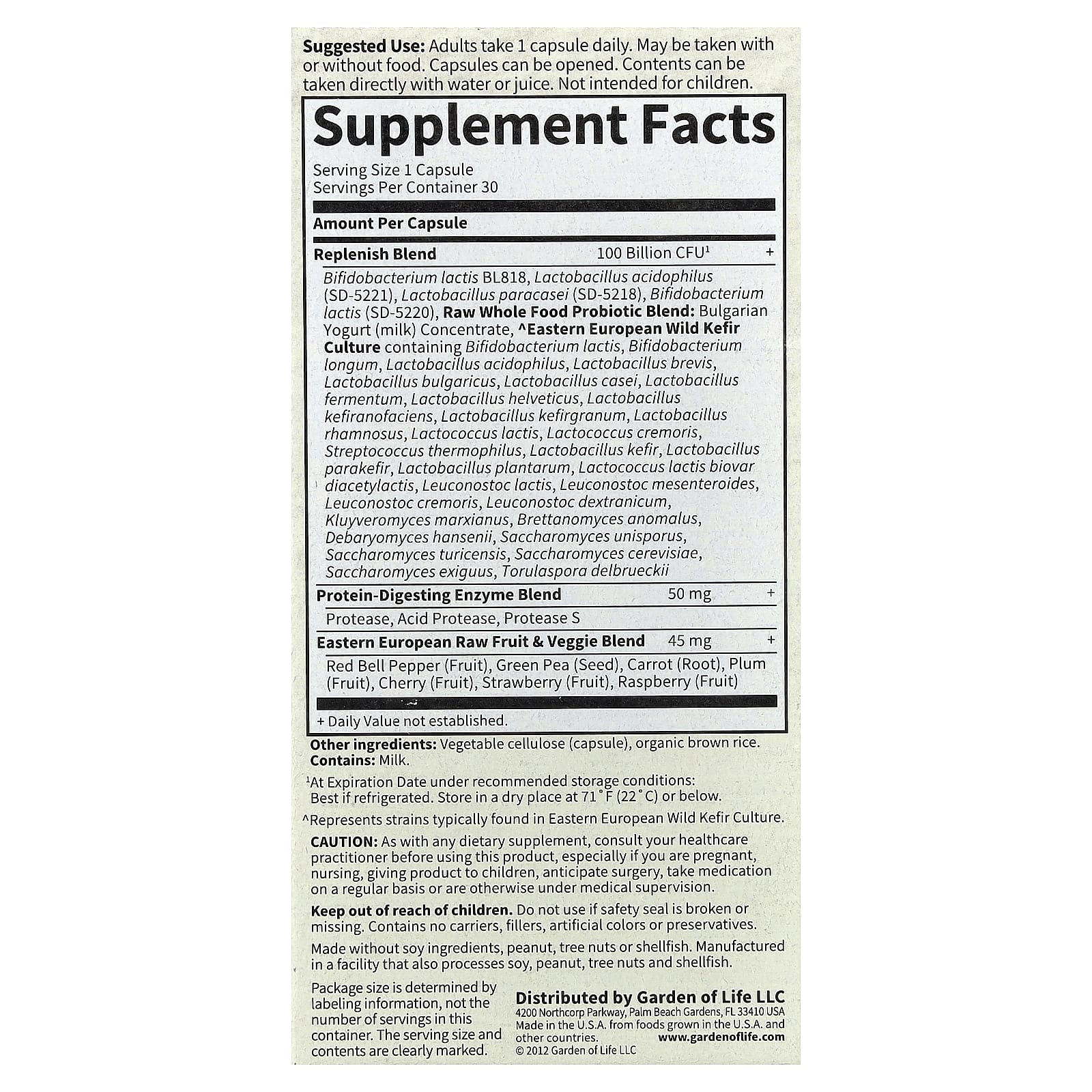  RAW Probiotics Ultimate Care, 100 Billion CFU, 30 Vegetarian Capsules - Image 2
