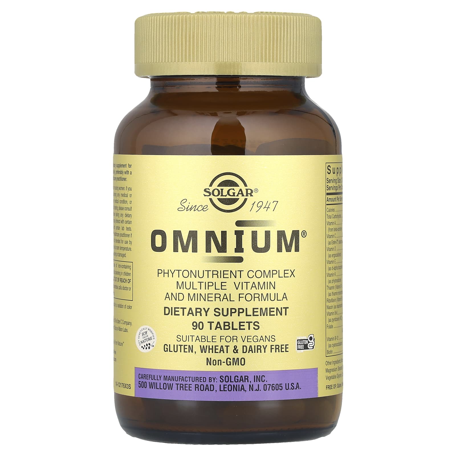 Solgar, Omnium®, Phytonutrient Complex Multiple Vitamin and Mineral Formula, 90 Tablets - Image 1
