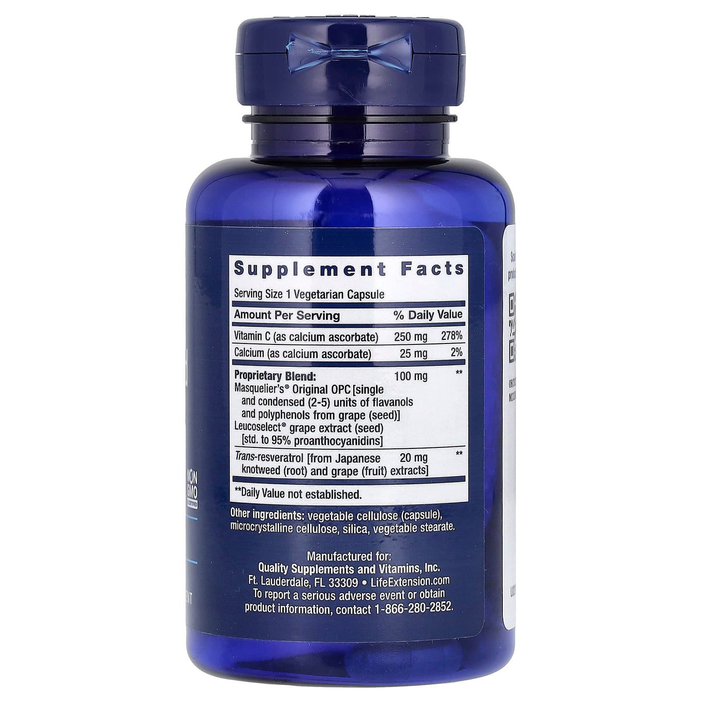 Life Extension, Grapeseed Extract, 100 mg, 60 Vegetarian Capsules - Image 2