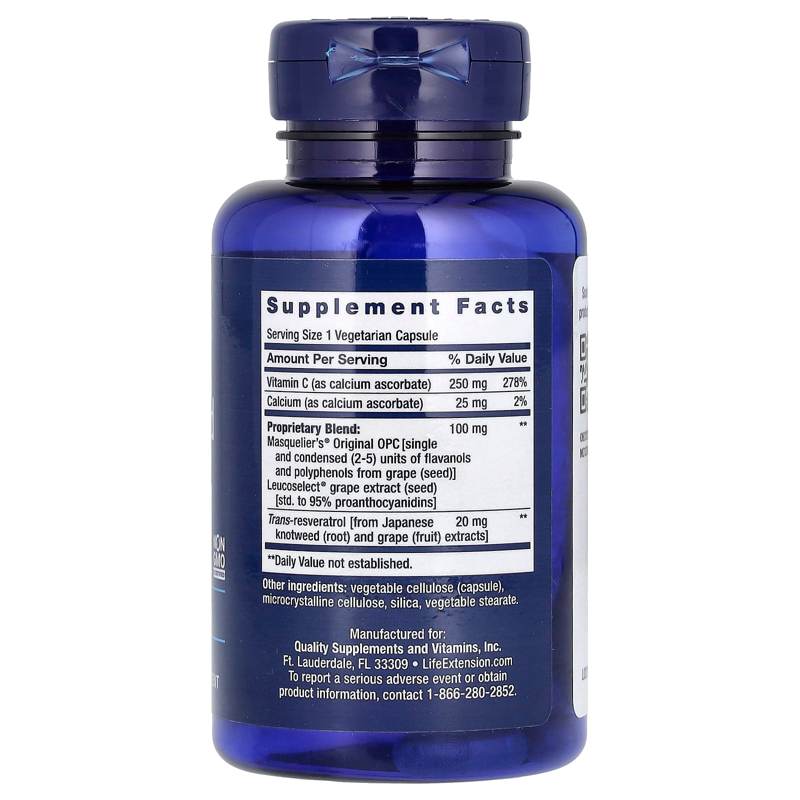 Life Extension, Grapeseed Extract, 100 mg, 60 Vegetarian Capsules - Image 2