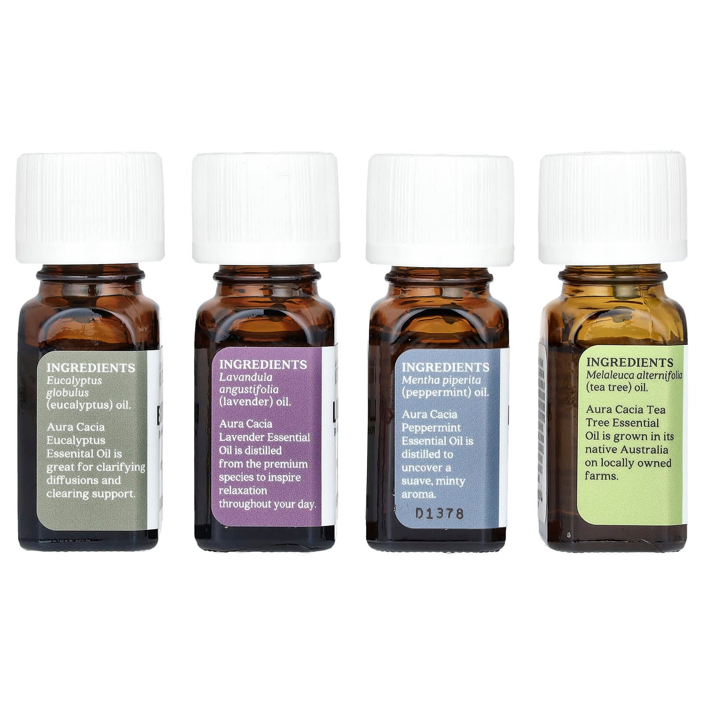 Aura Cacia Essential Oil Discovery Kit - 4 Pure Oils, 0.25 fl oz Each - Image 2