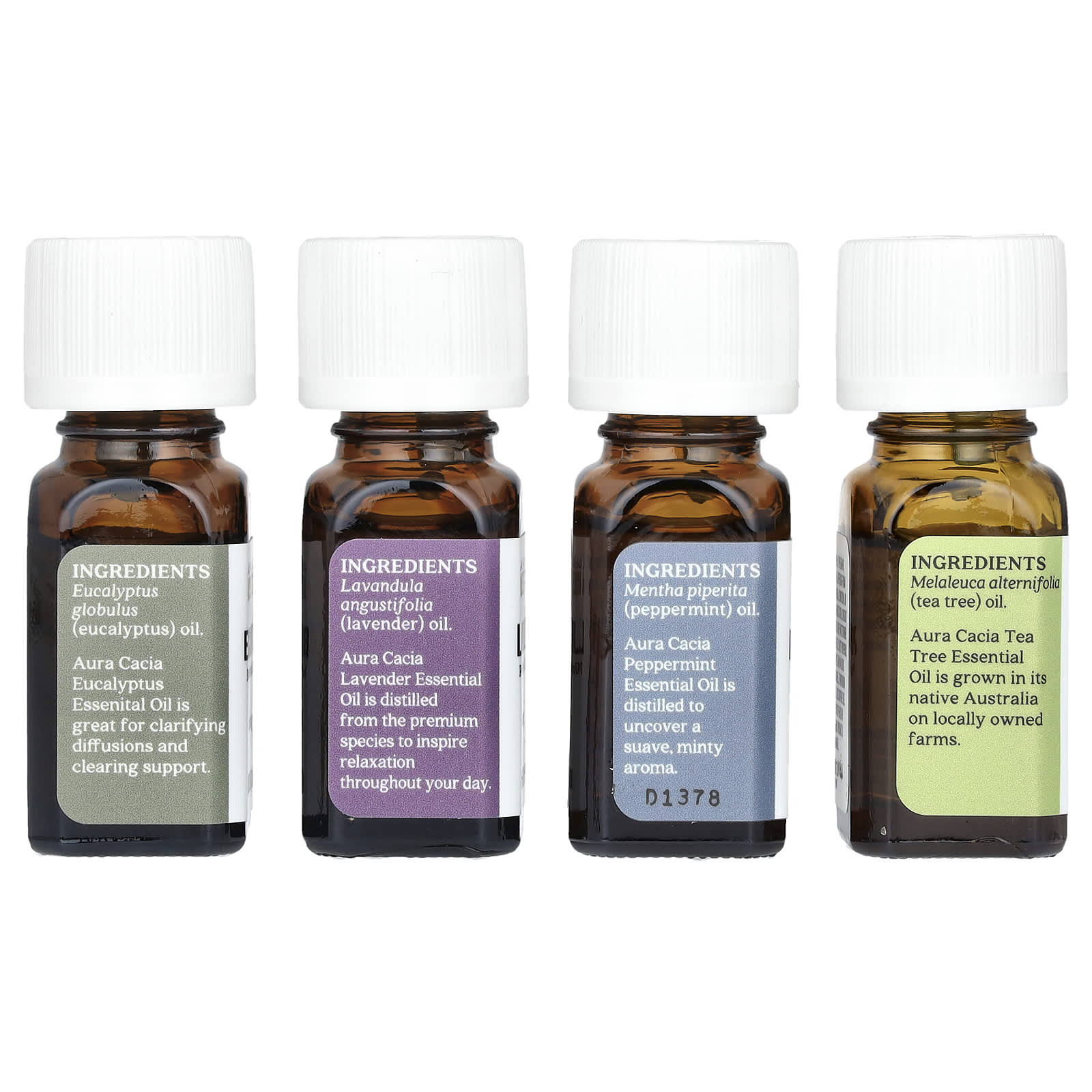 Aura Cacia Essential Oil Discovery Kit - 4 Pure Oils, 0.25 fl oz Each - Image 2