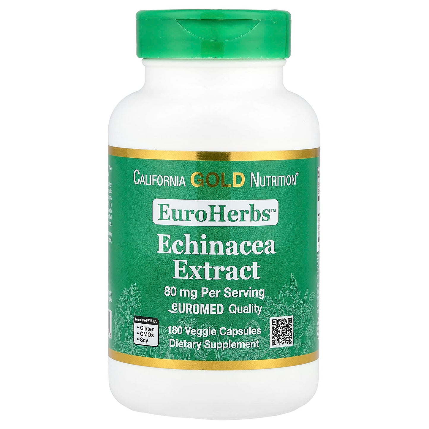 California Gold Echinacea Supplement for Immune Support, 180 Capsules - Image 1
