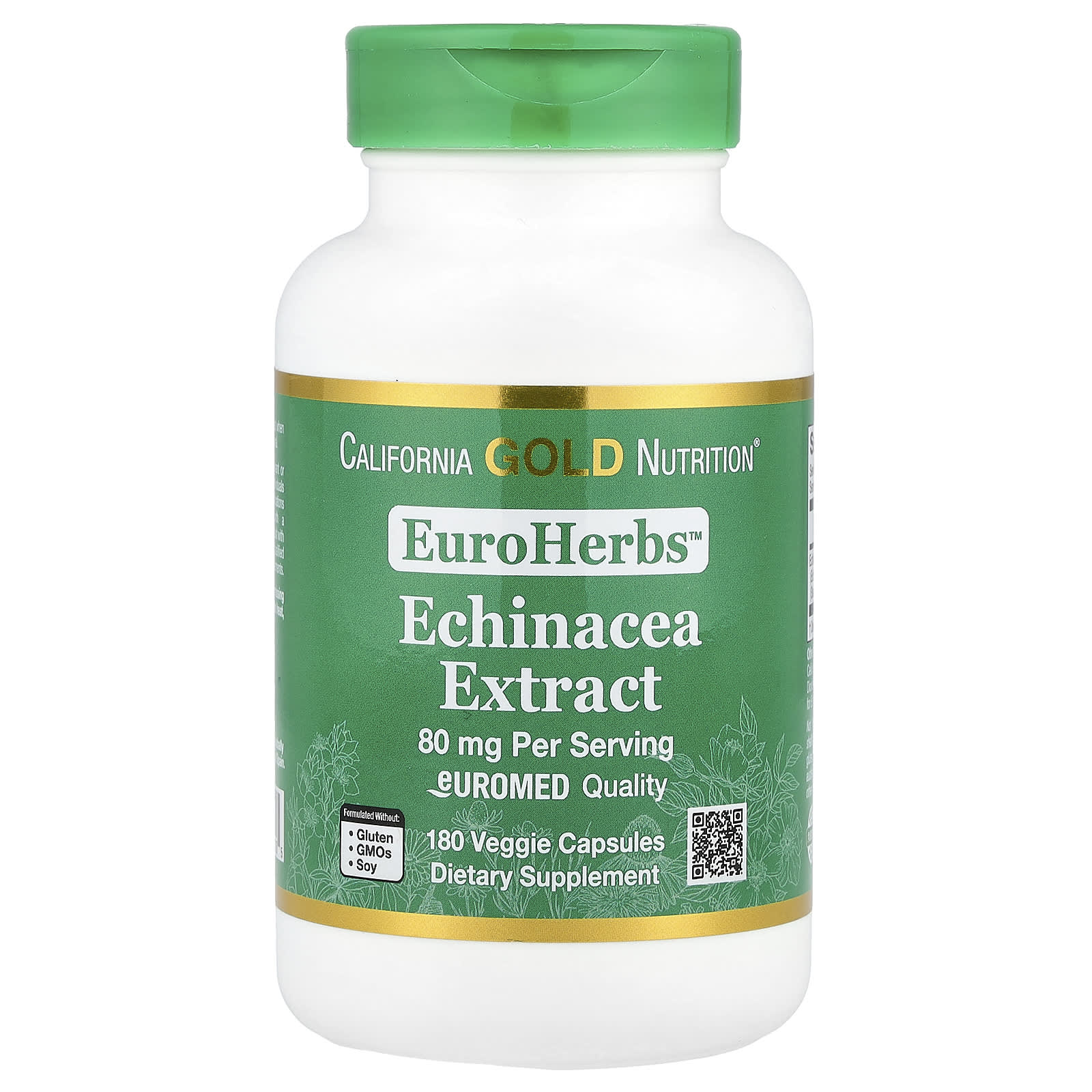 California Gold Echinacea Supplement for Immune Support, 180 Capsules - Image 1