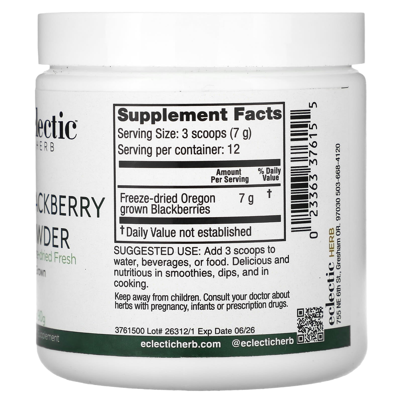 Blackberry Powder by Eclectic Herb - Freeze-Dried Superfood - Image 2