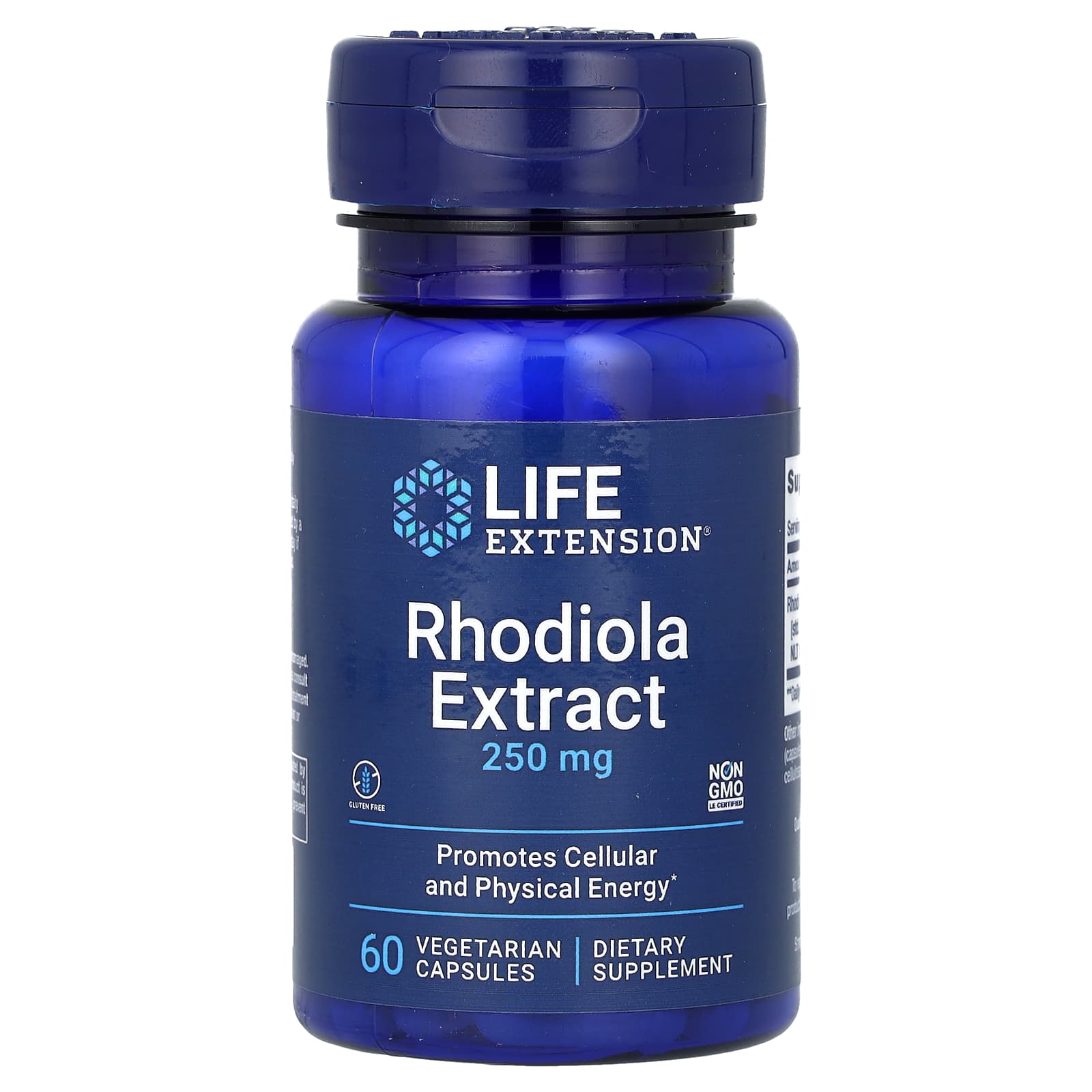 Life Extension, Rhodiola Extract, 250 mg, 60 Vegetarian Capsules - Image 1