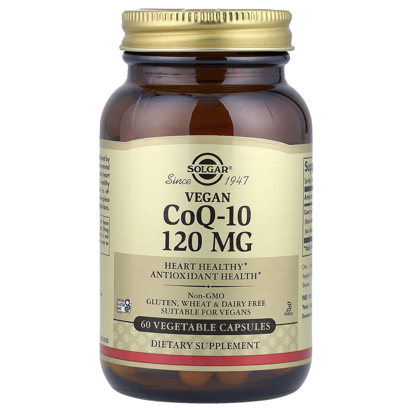 Solgar, Vegan CoQ-10, 120 mg, 60 Vegetable Capsules - Image 1