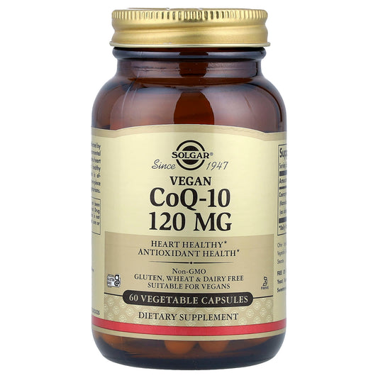 Solgar, Vegan CoQ-10, 120 mg, 60 Vegetable Capsules - Image 1