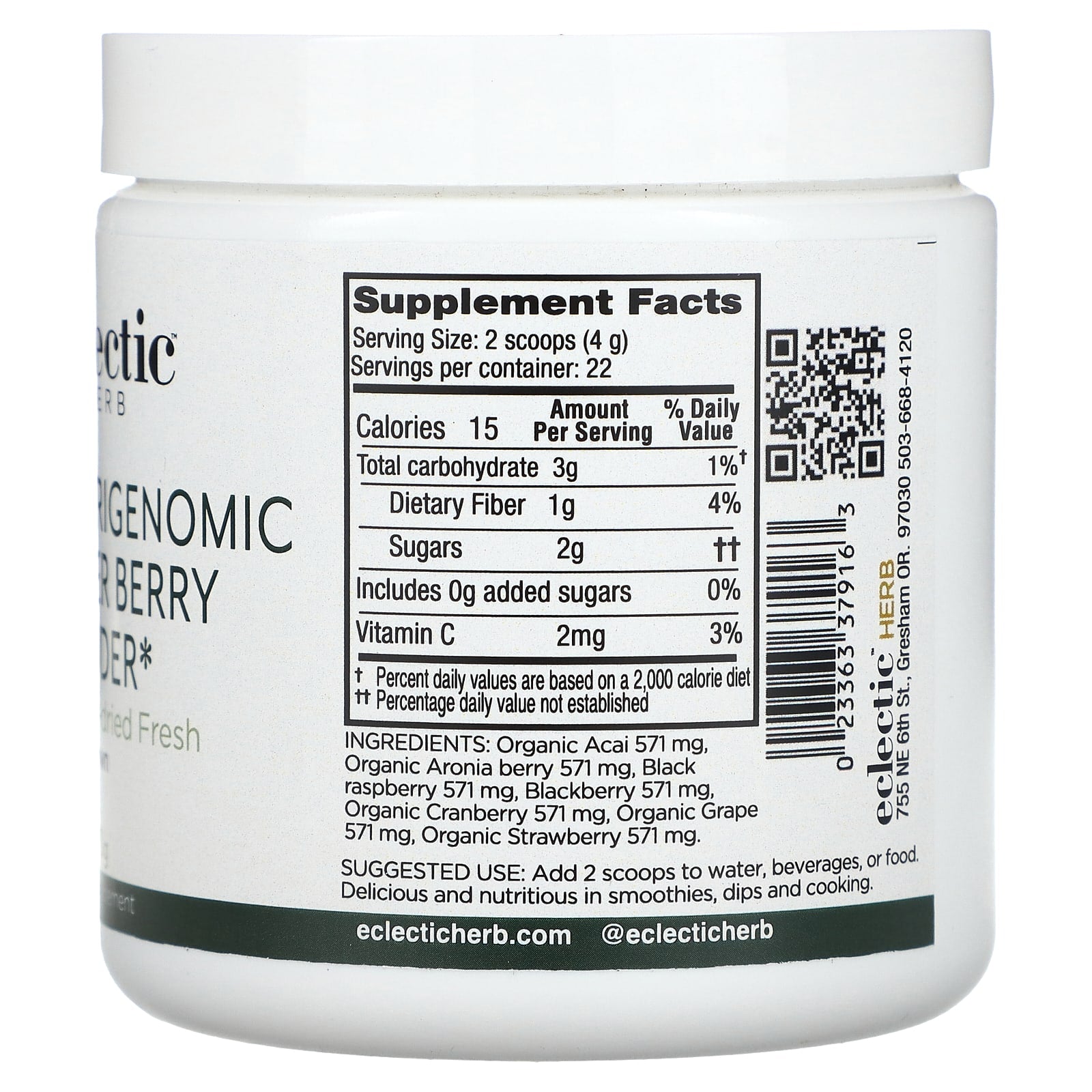 Nutrigenomic Super Berry Powder by Eclectic Herb - 90g - Image 2