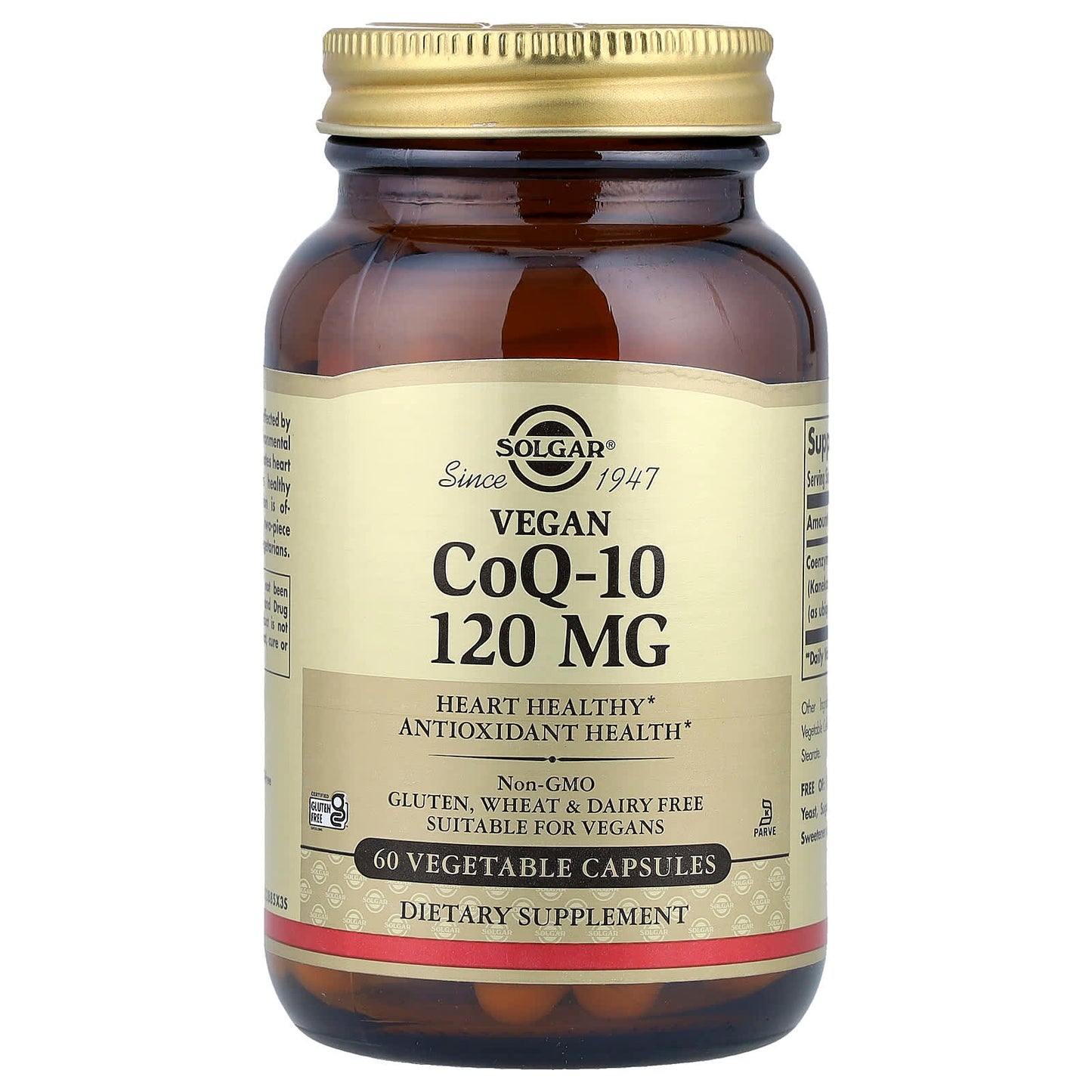 Solgar, Vegan CoQ-10, 120 mg, 60 Vegetable Capsules - Image 1