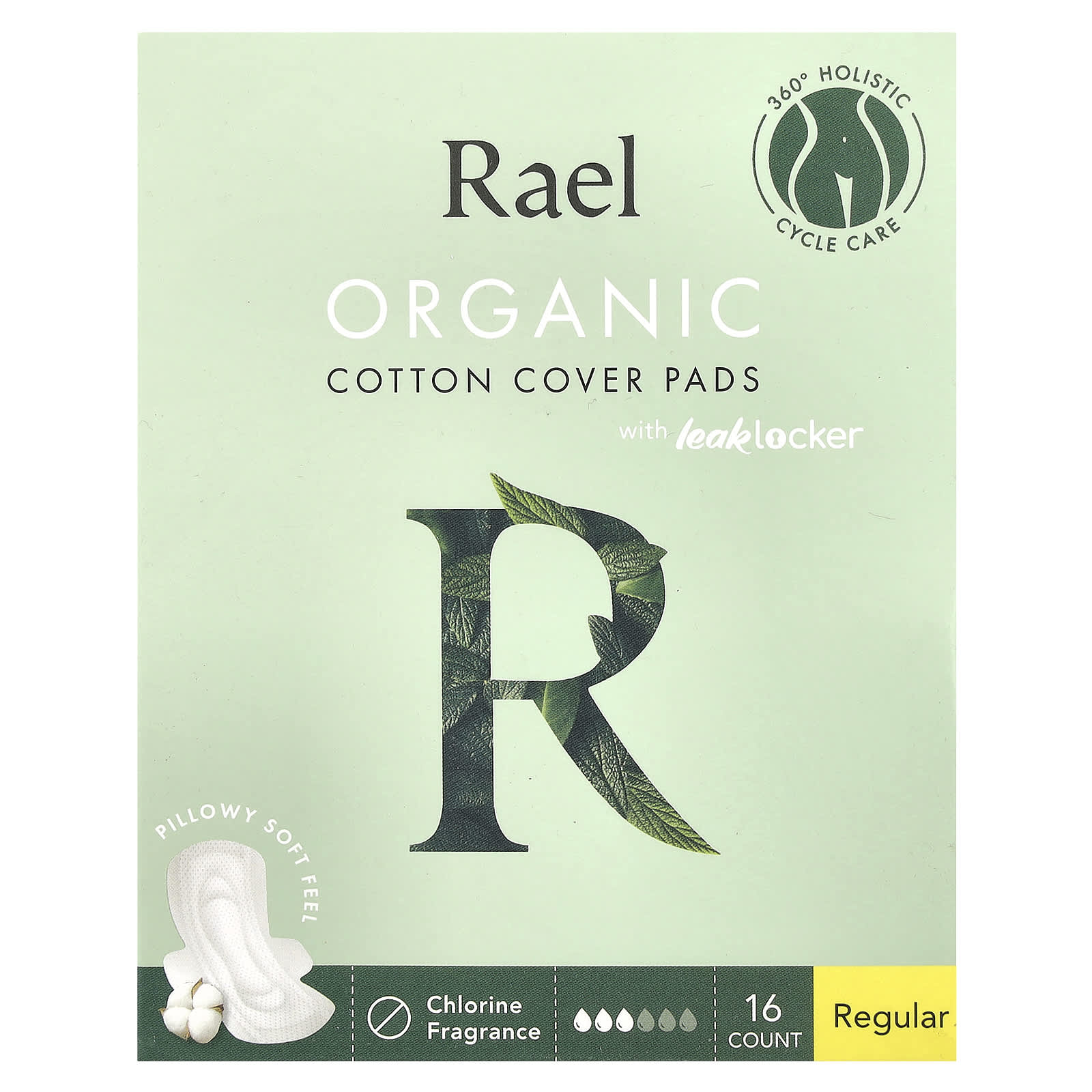 Rael, Organic Cotton Cover Pads, Regular, 16 Count - Image 1