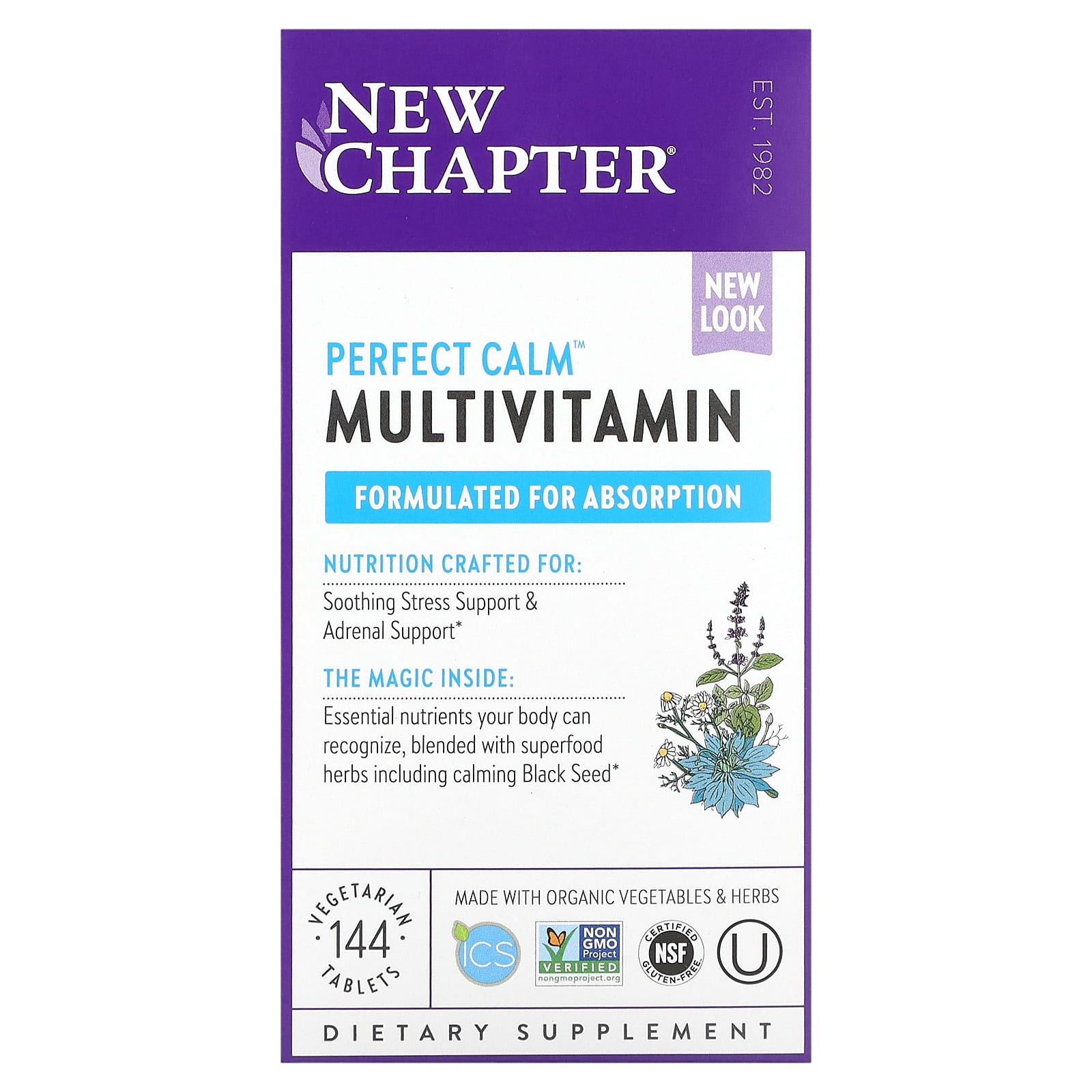 New Chapter, Perfect Calm Multivitamin, 144 Vegetarian Tablets - Image 1