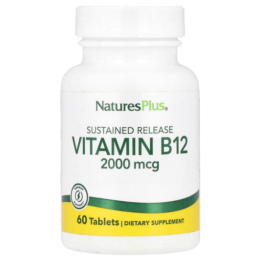 NaturesPlus, Sustained Release Vitamin B12, 2,000 mcg, 60 Tablets - Image 1