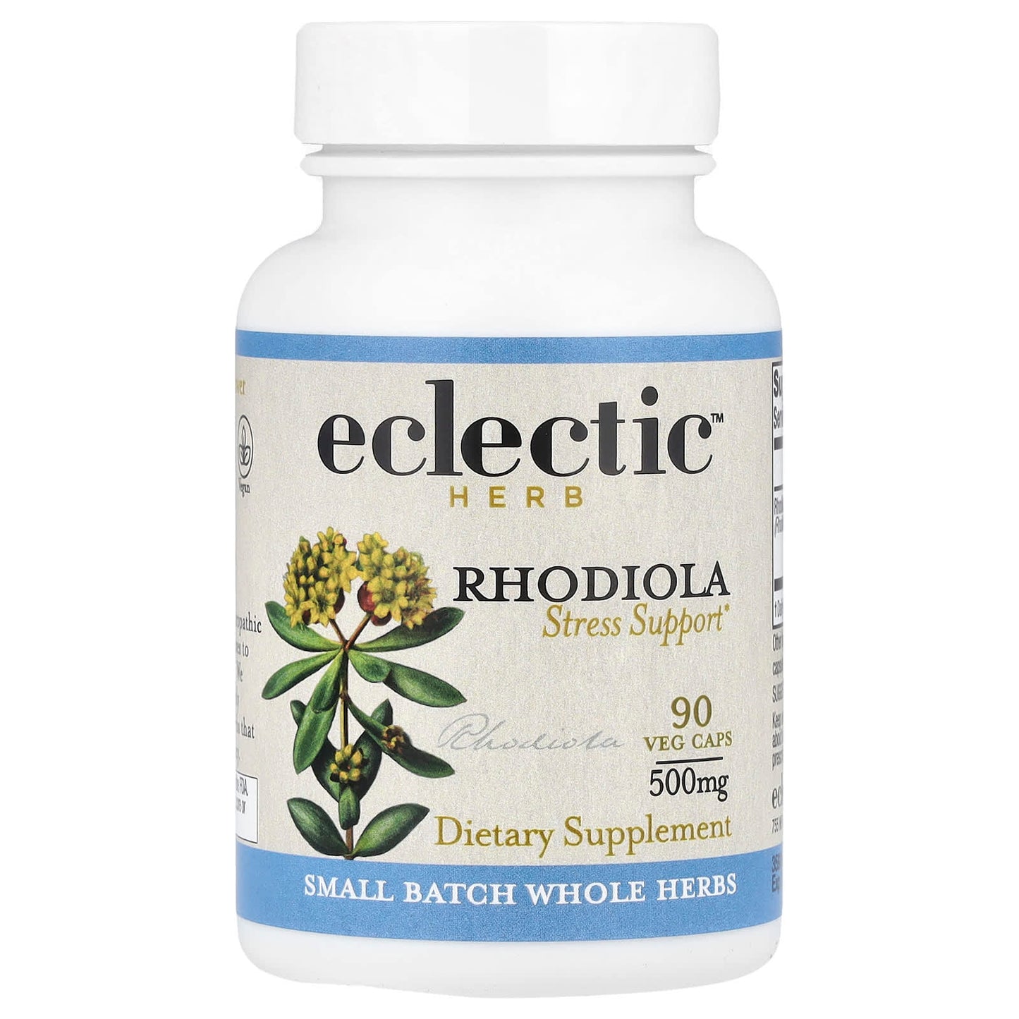 Rhodiola Stress Support Supplement 500mg, 90 Veg Caps - Image 1