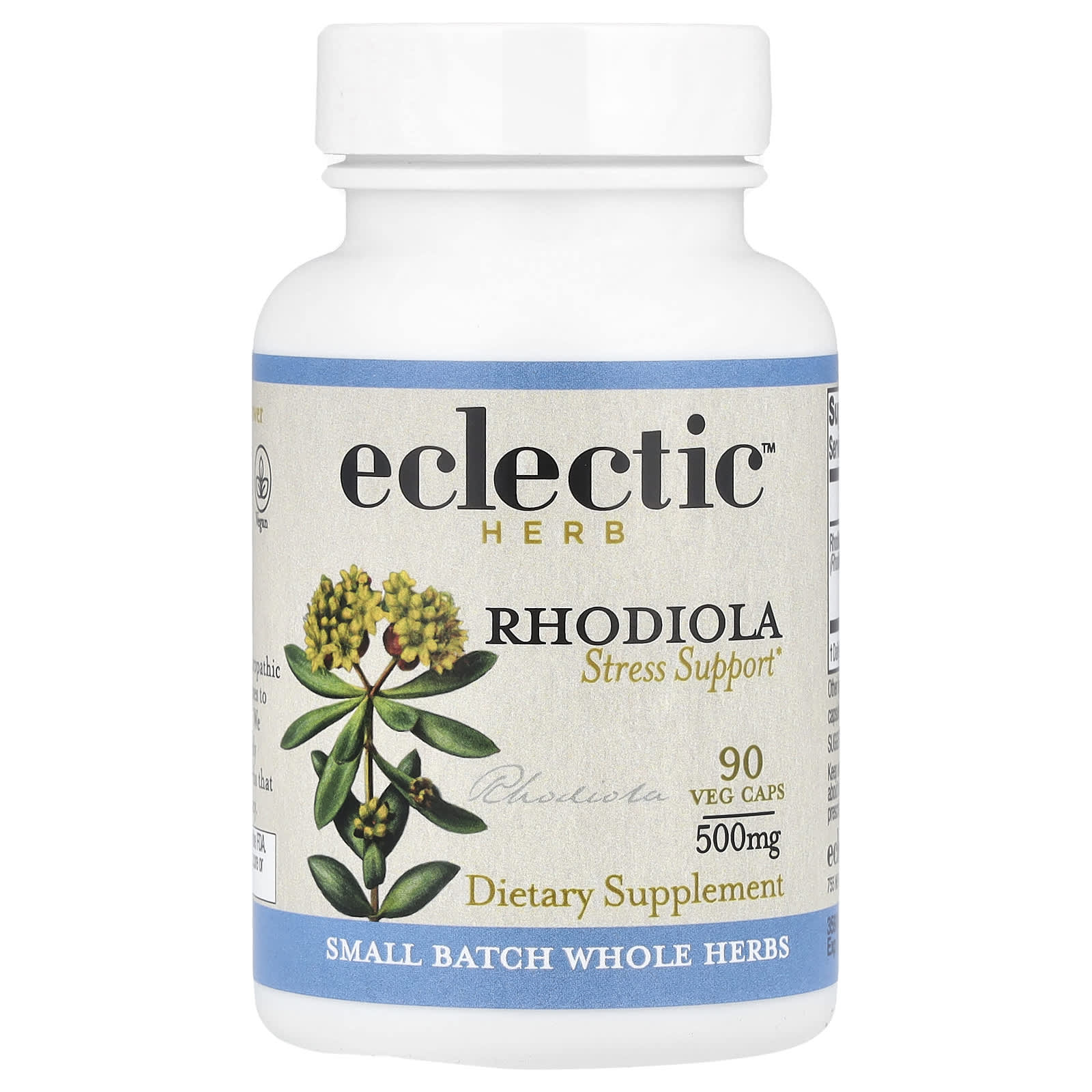 Rhodiola Stress Support Supplement 500mg, 90 Veg Caps - Image 1