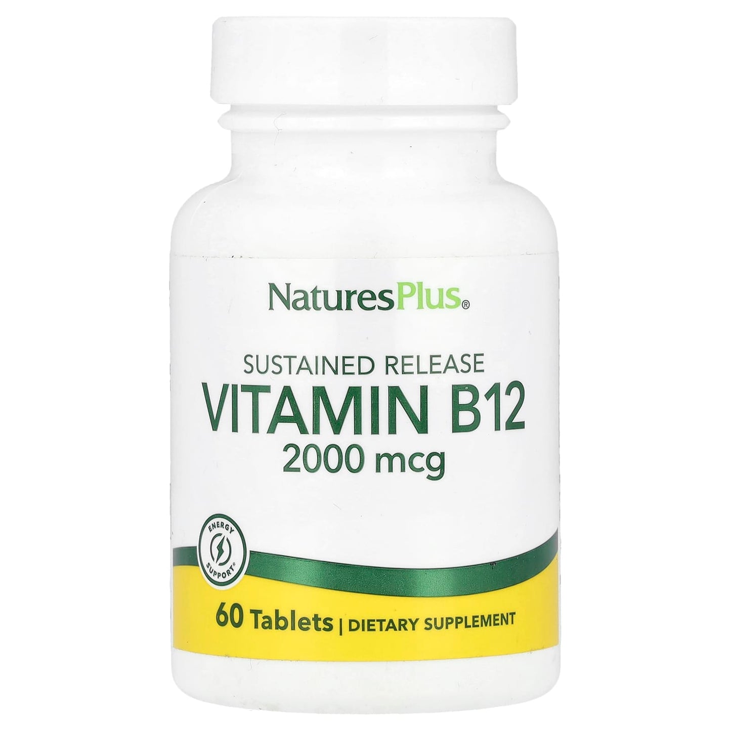 NaturesPlus, Sustained Release Vitamin B12, 2,000 mcg, 60 Tablets - Image 1