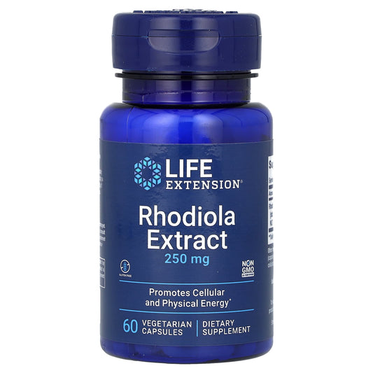Life Extension, Rhodiola Extract, 250 mg, 60 Vegetarian Capsules - Image 1
