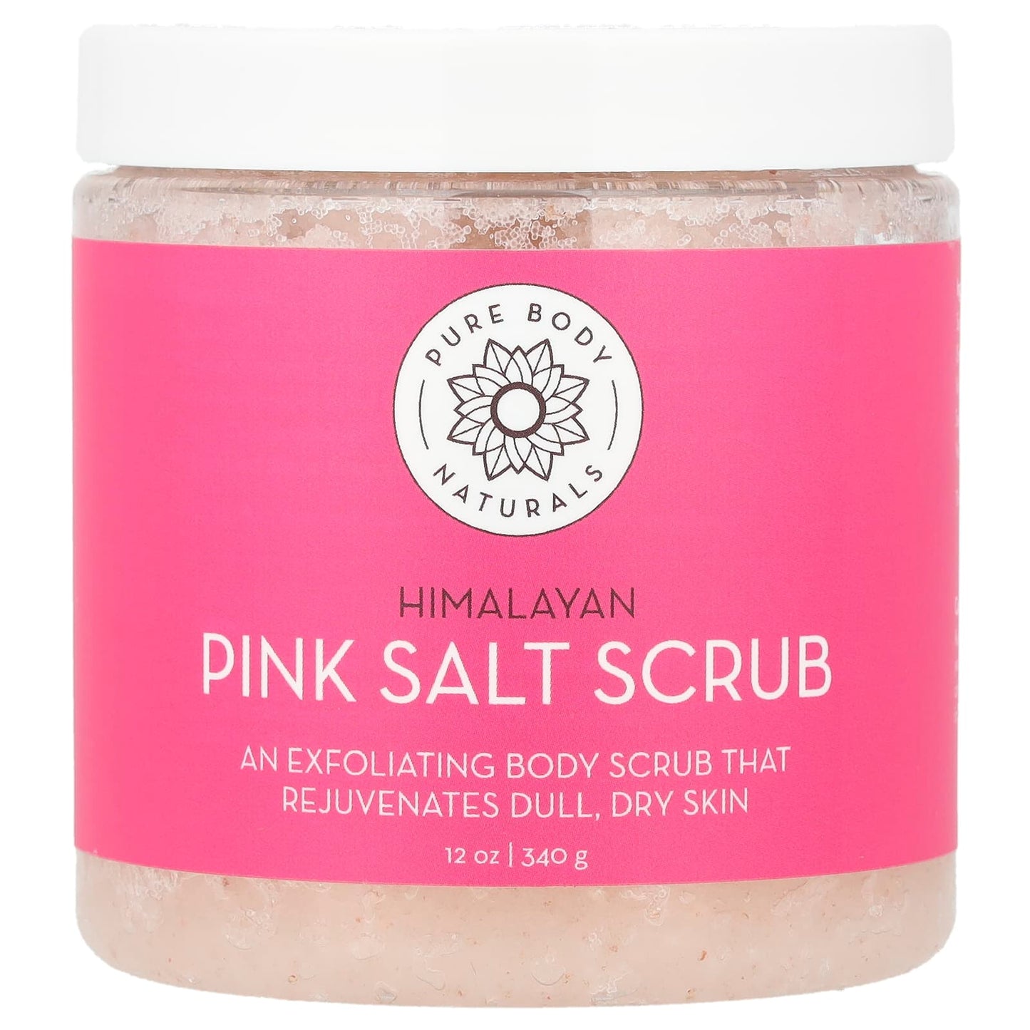 Pure Body Naturals, Himalayan Pink Salt Scrub, 12 oz (340 g) - Image 1