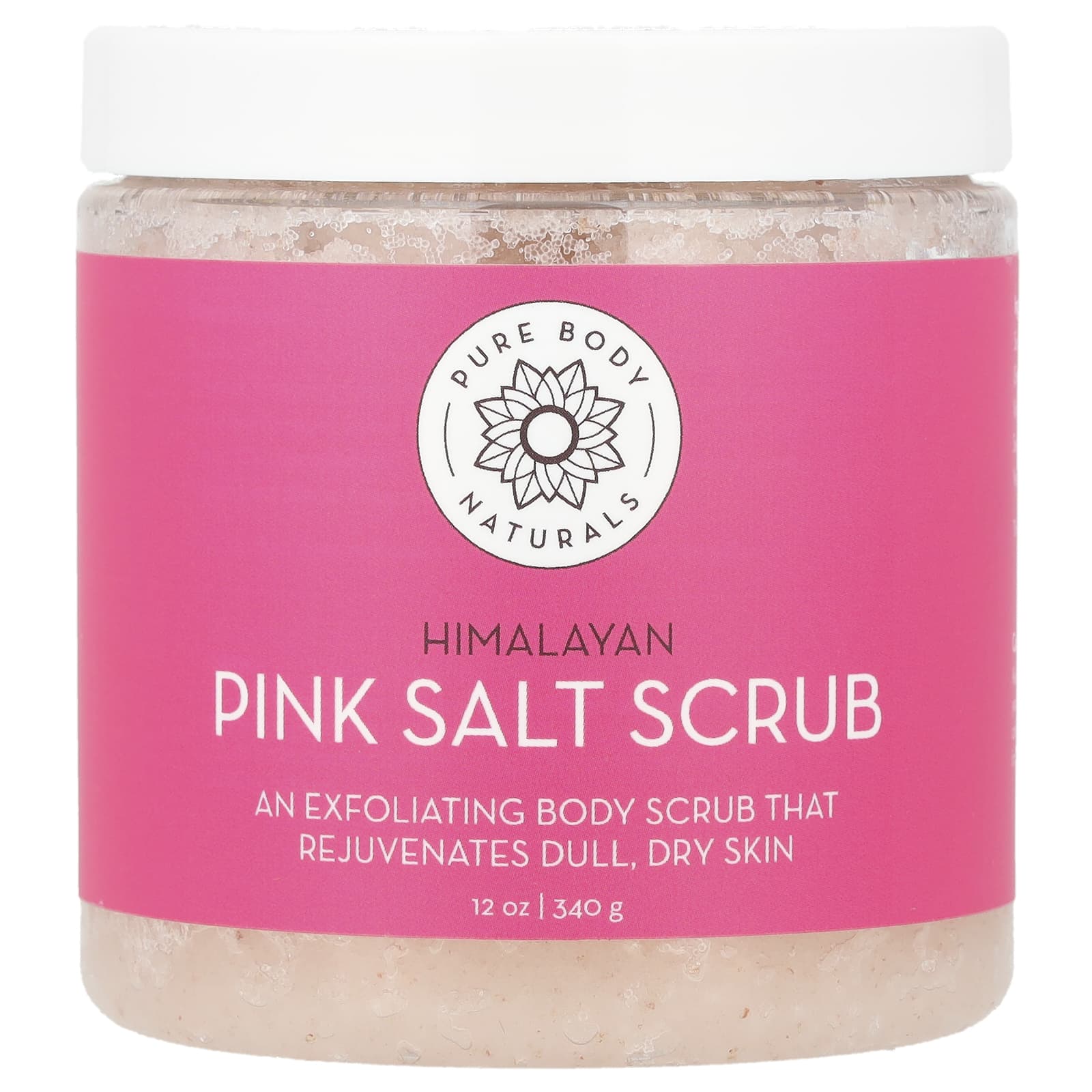 Pure Body Naturals, Himalayan Pink Salt Scrub, 12 oz (340 g) - Image 1