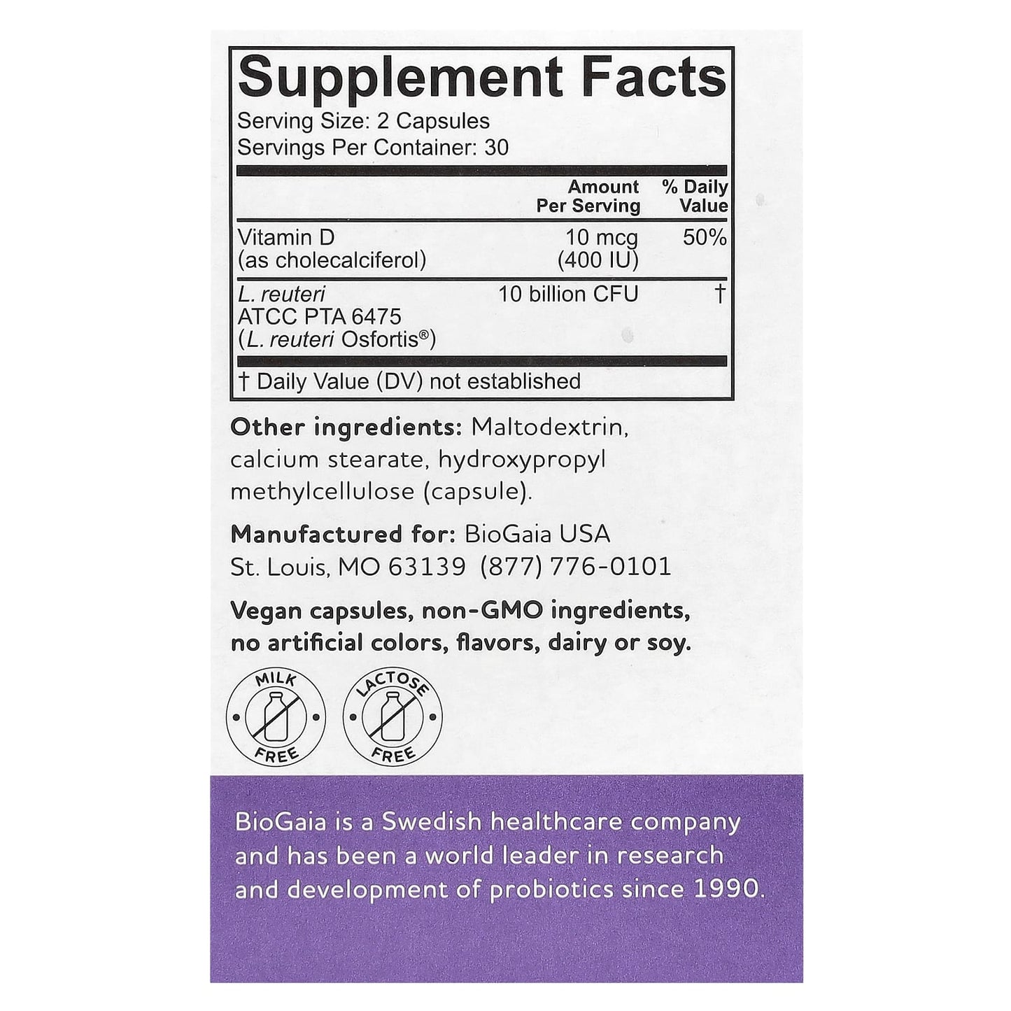Probiotics for Bone Health with Osfortis and Vitamin D3 - 60 Capsules - Image 2