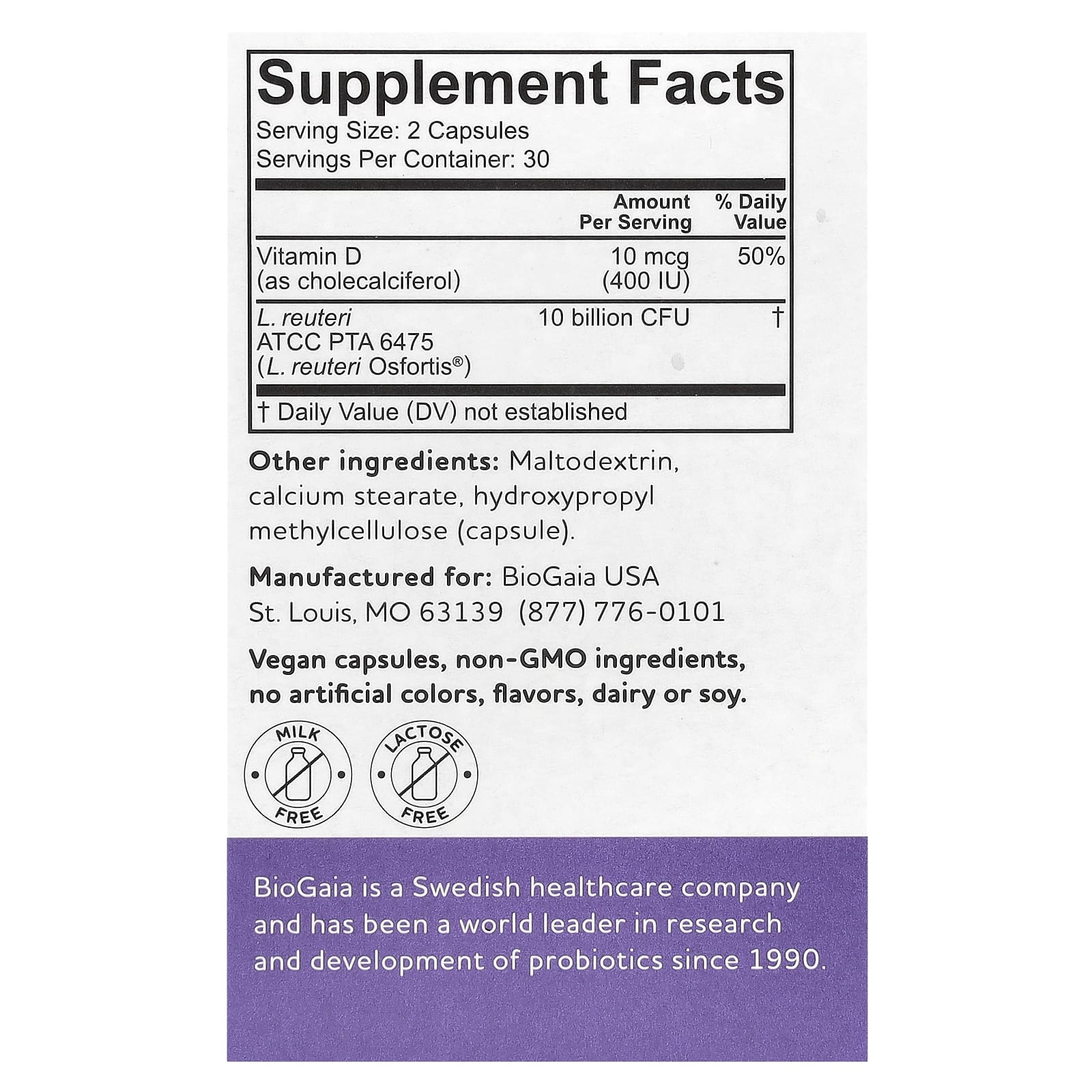 Probiotics for Bone Health with Osfortis and Vitamin D3 - 60 Capsules - Image 2