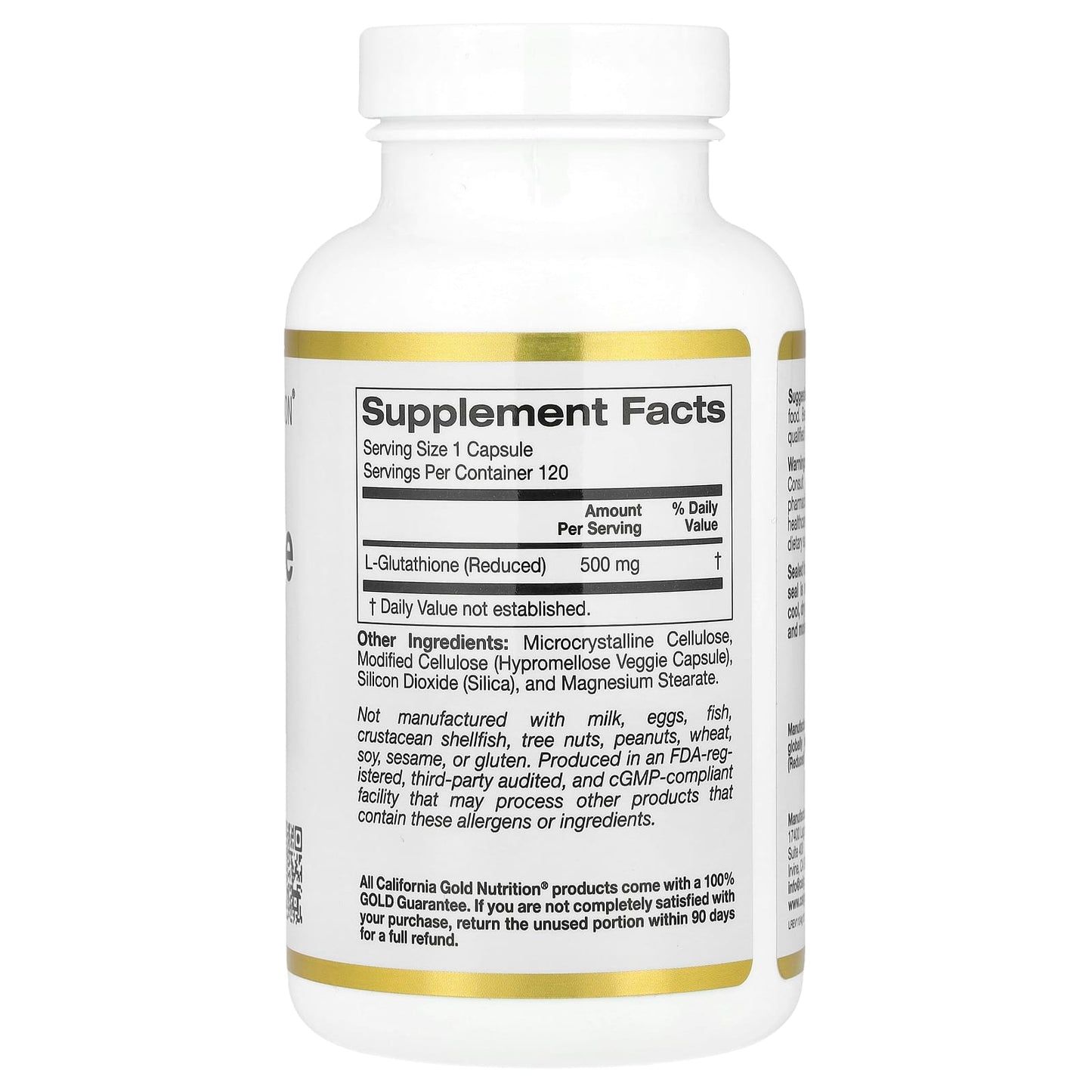 L-Glutathione Supplement by California Gold Nutrition - 120 Veggie Capsules - Image 2