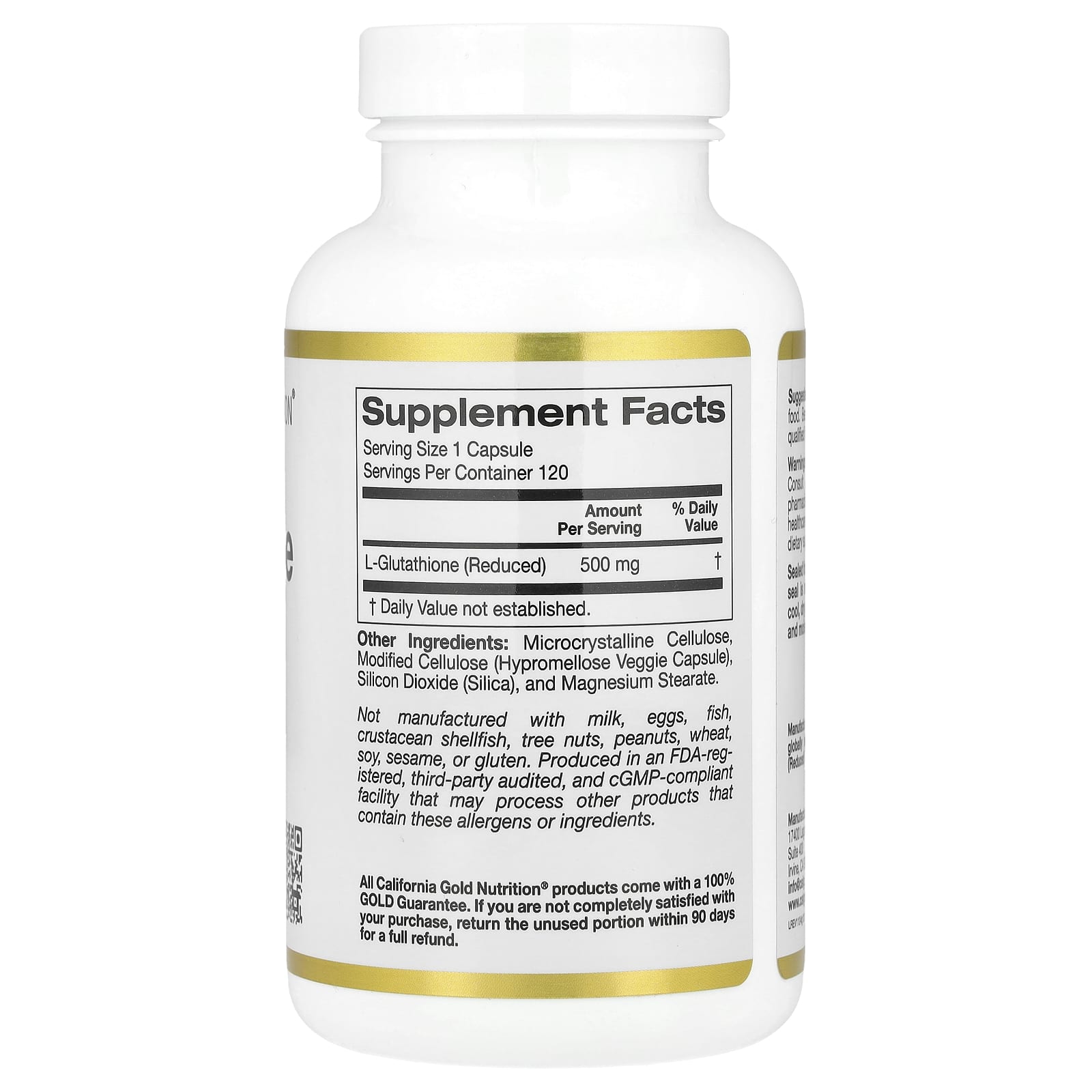 L-Glutathione Supplement by California Gold Nutrition - 120 Veggie Capsules - Image 2