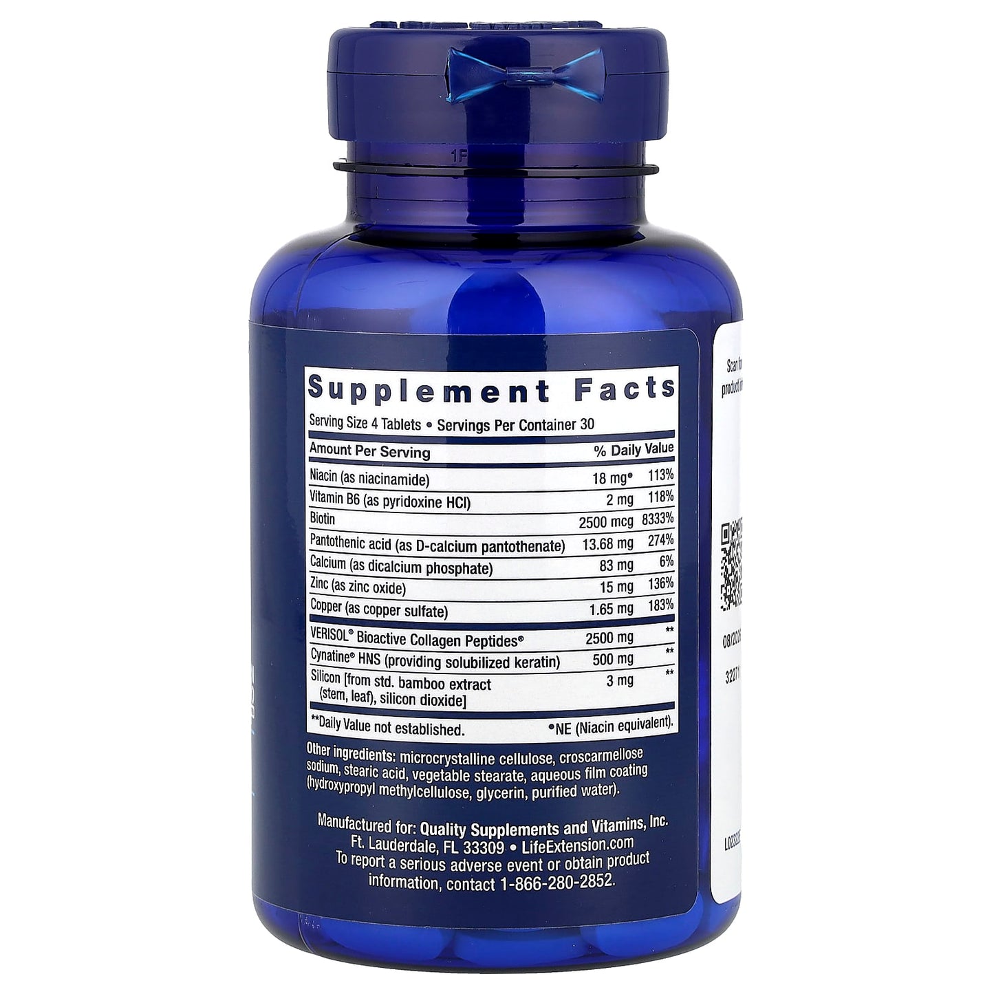 Life Extension, Hair, Skin & Nails, Collagen Plus Formula, 120 Tablets - Image 2
