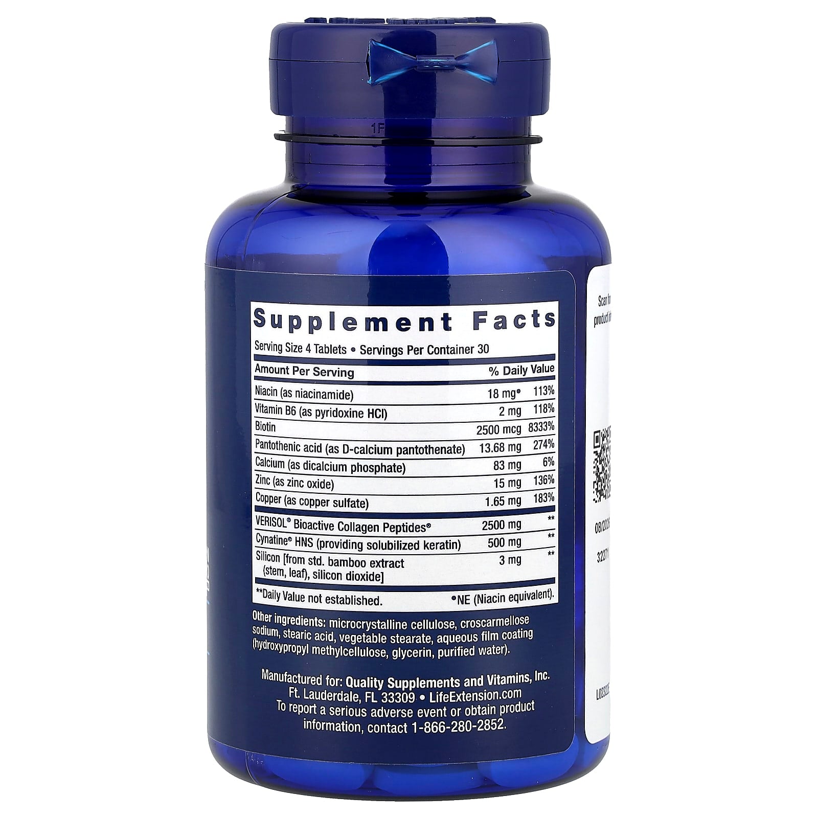 Life Extension, Hair, Skin & Nails, Collagen Plus Formula, 120 Tablets - Image 2