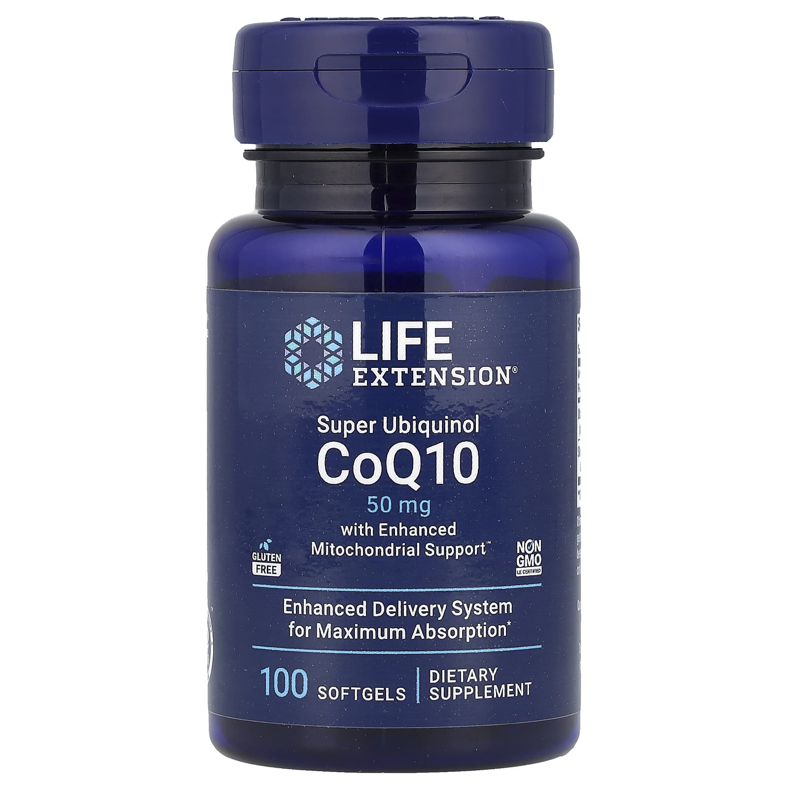 Life Extension, Super Ubiquinol CoQ10 with Enhanced Mitochondrial Support, 50 mg, 100 Softgels - Image 1