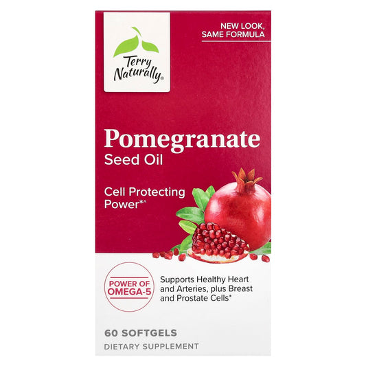 Terry Naturally, Pomegranate Seed Oil, 60 Softgels (600 mg per Softgel) - Image 1