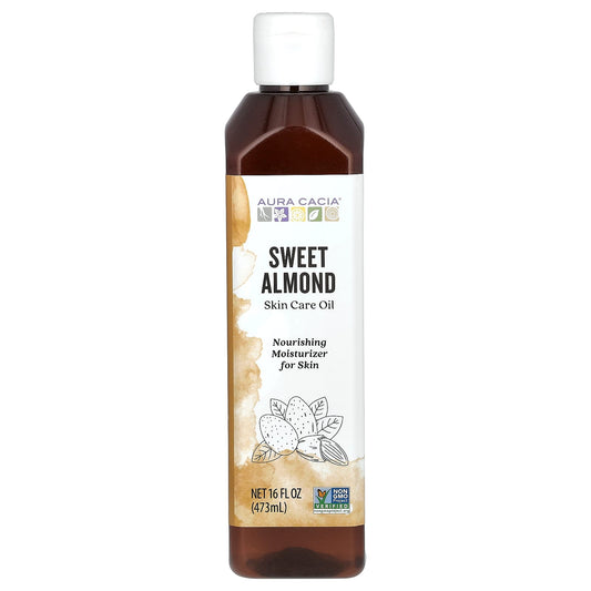 Sweet Almond Oil for Skin Care by Aura Cacia, 16 fl oz - Image 1