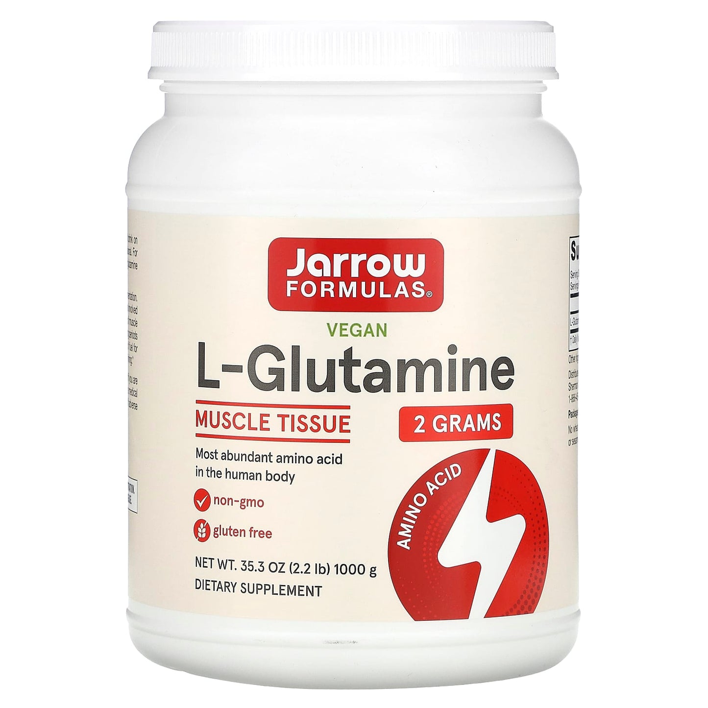 Jarrow Formulas L-Glutamine Supplement for Muscle Recovery and Gut Health - Image 1