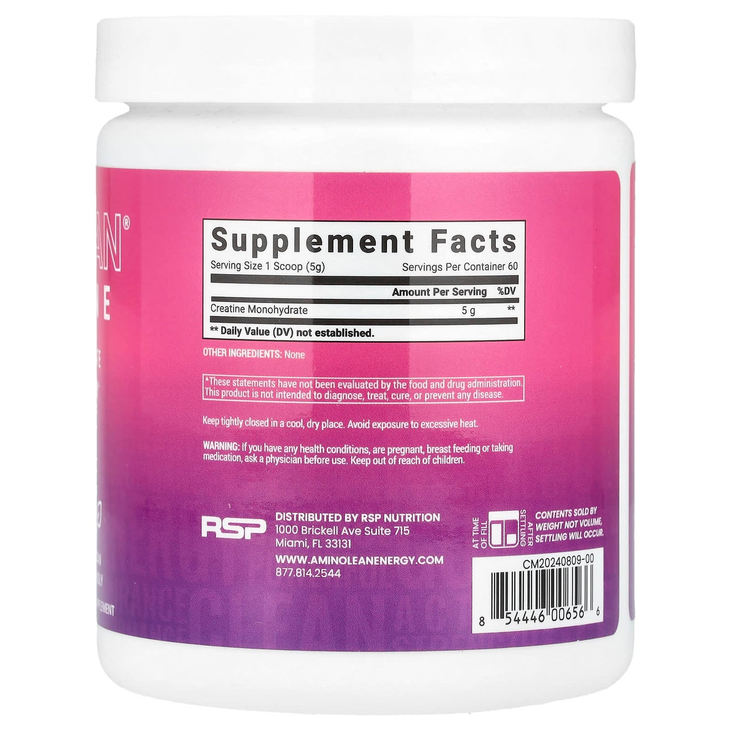 RSP Nutrition, AminoLean® Creatine Monohydrate Powder, 10.6 oz (300 g) - Image 2