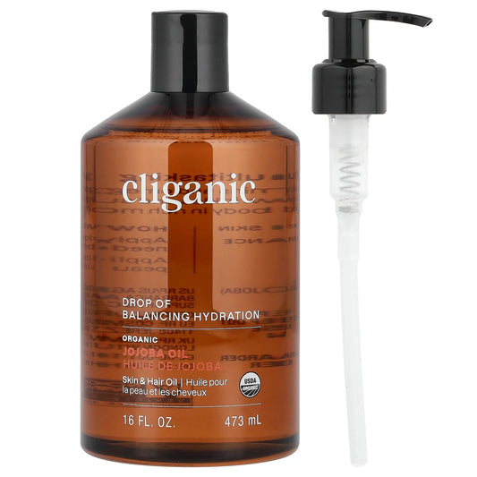 Cliganic USDA Organic Jojoba Oil for Oily & Combo Skin 16oz - Image 1