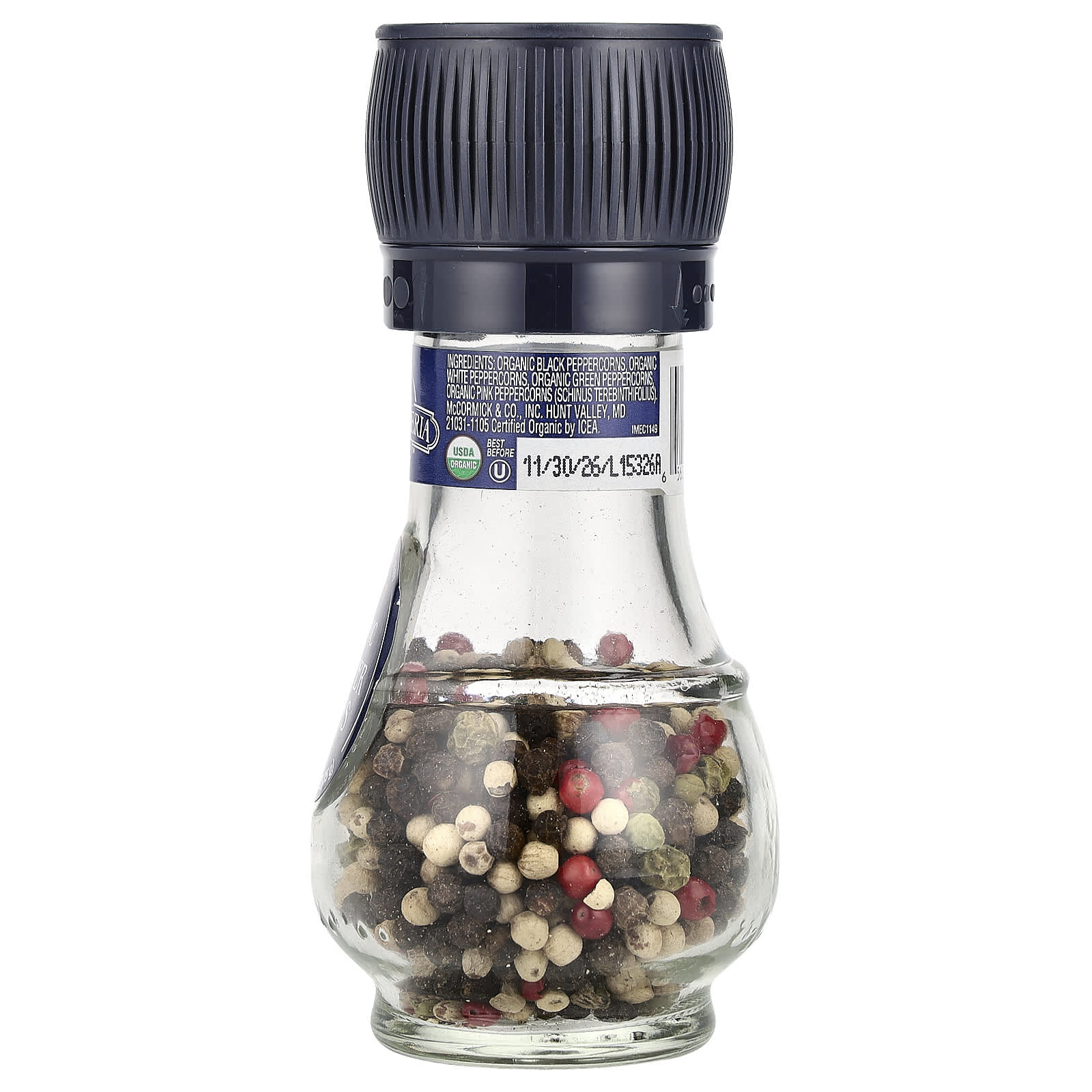 Organic 4 Peppercorns Mill by Drogheria & Alimentari - USDA Certified - Image 2