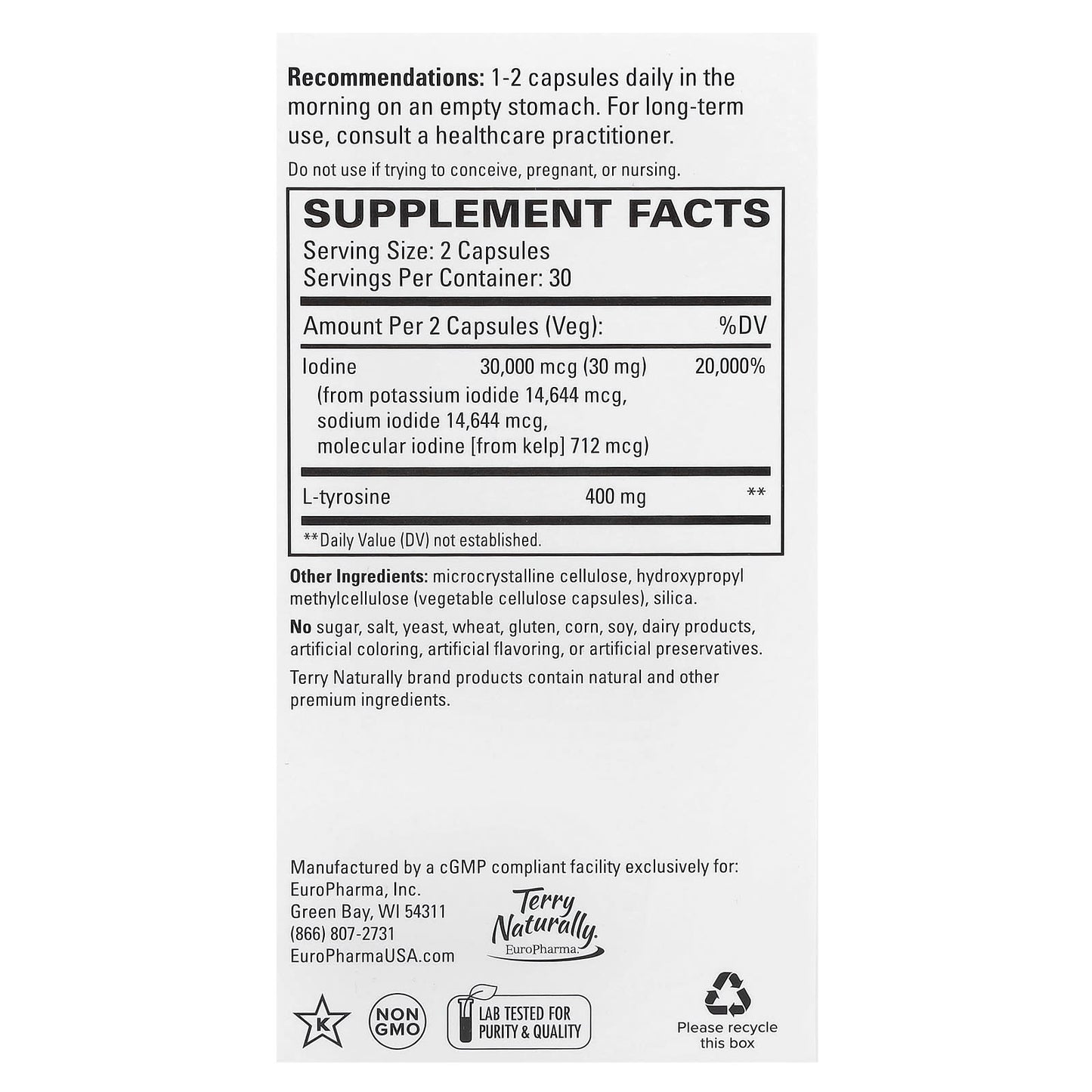 Terry Naturally, Thyroid Care™, 60 Capsules - Image 2