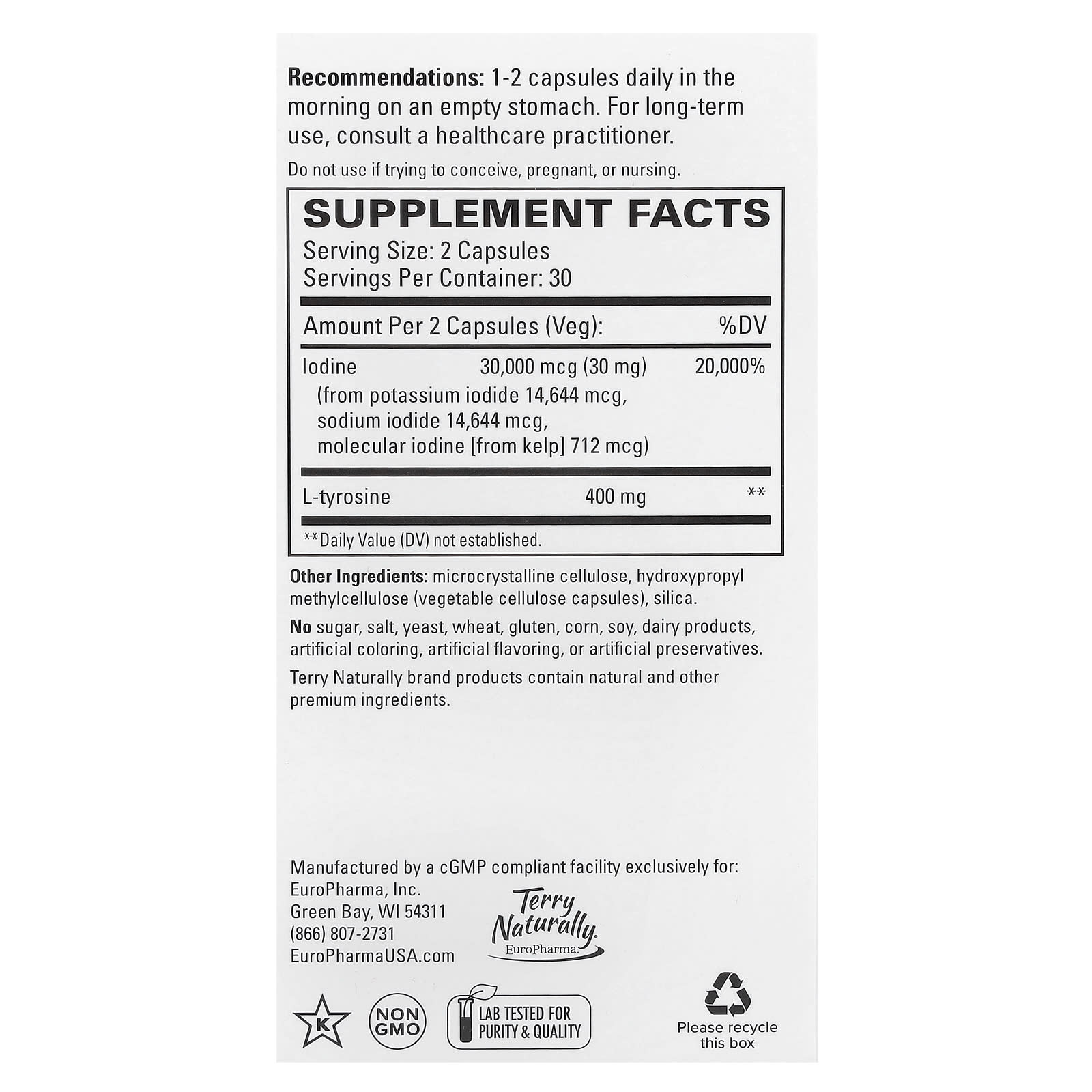 Terry Naturally, Thyroid Care™, 60 Capsules - Image 2