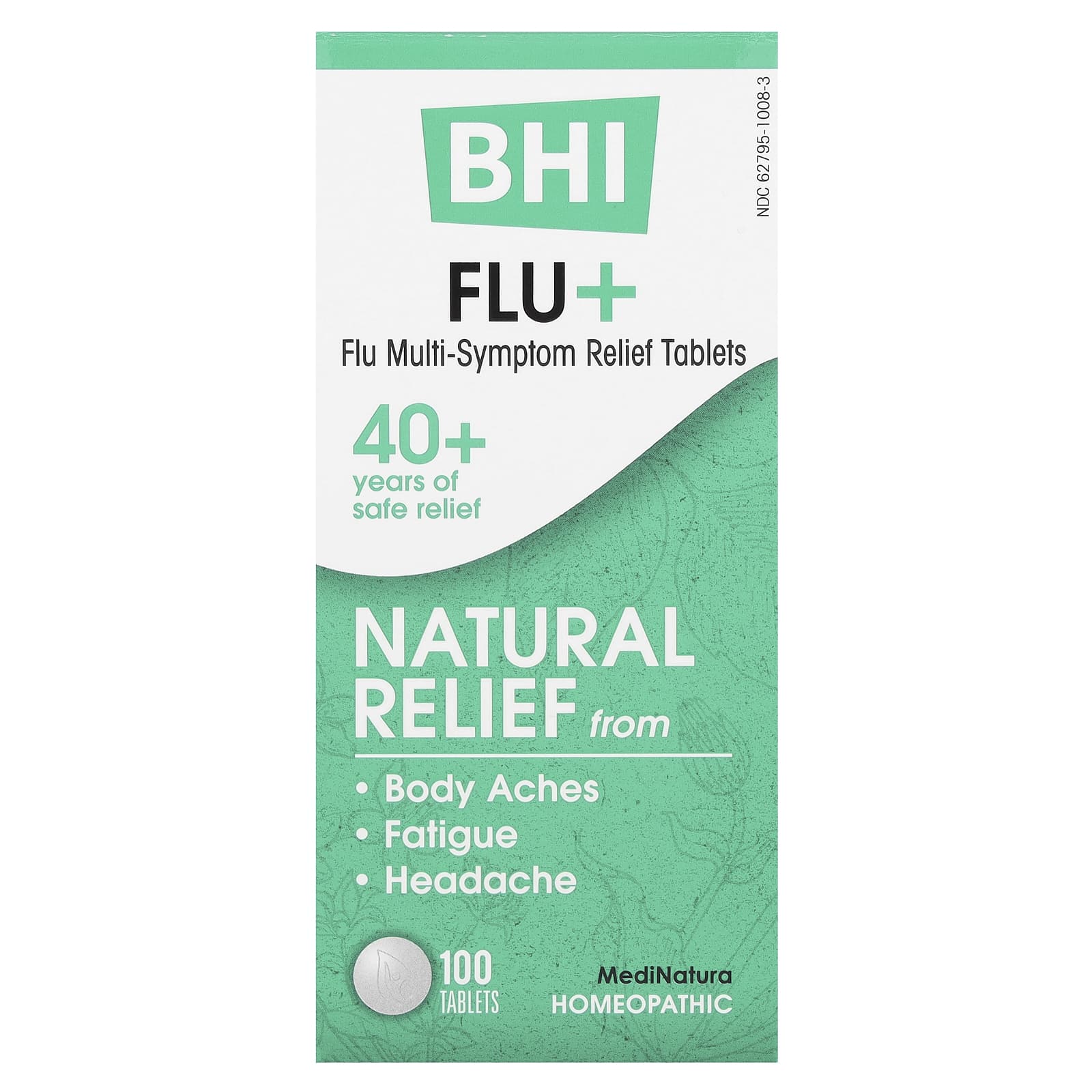 MediNatura, BHI Flu+, 100 Tablets - Image 1