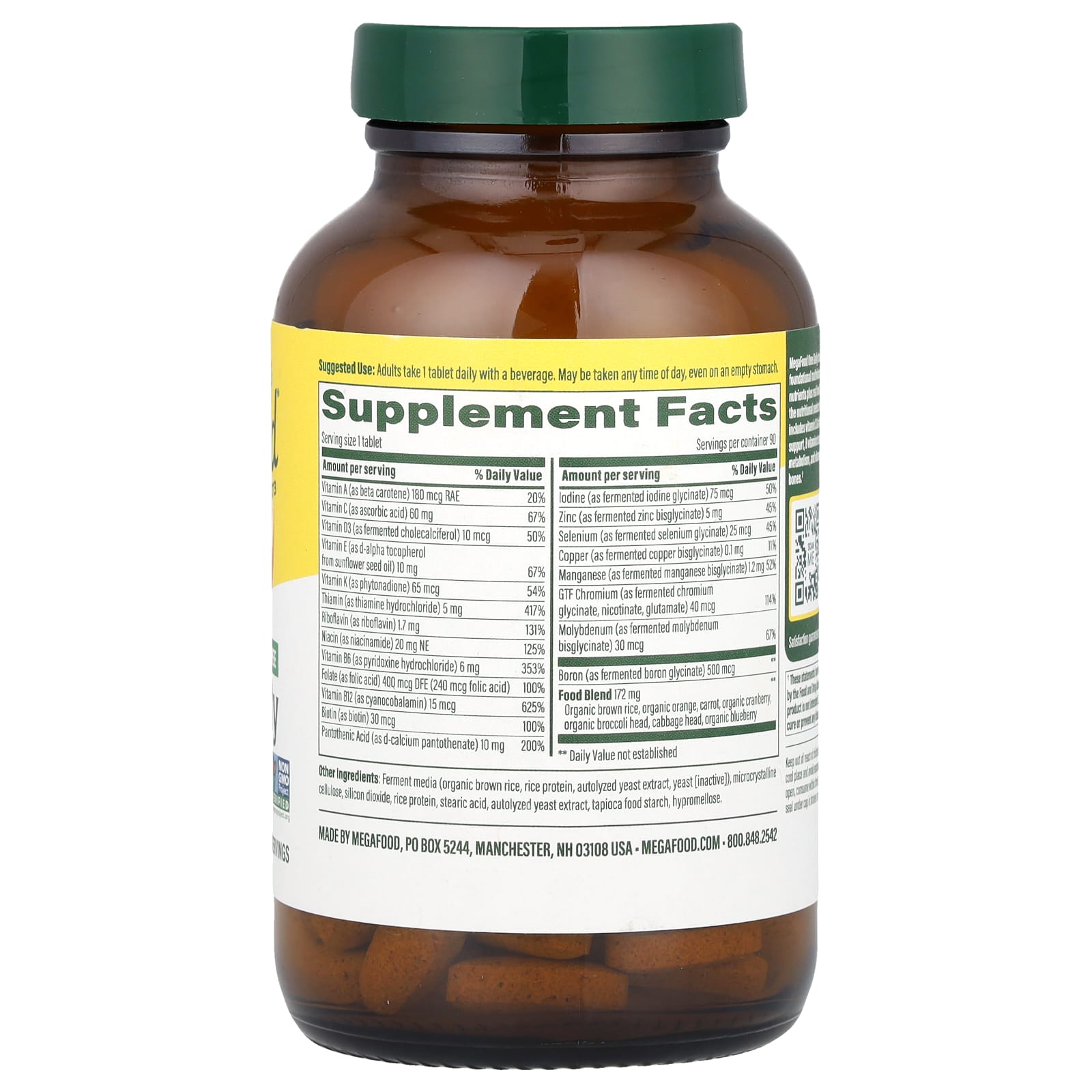 MegaFood, One Daily Multivitamin, Iron Free , 90 Tablets - Image 2
