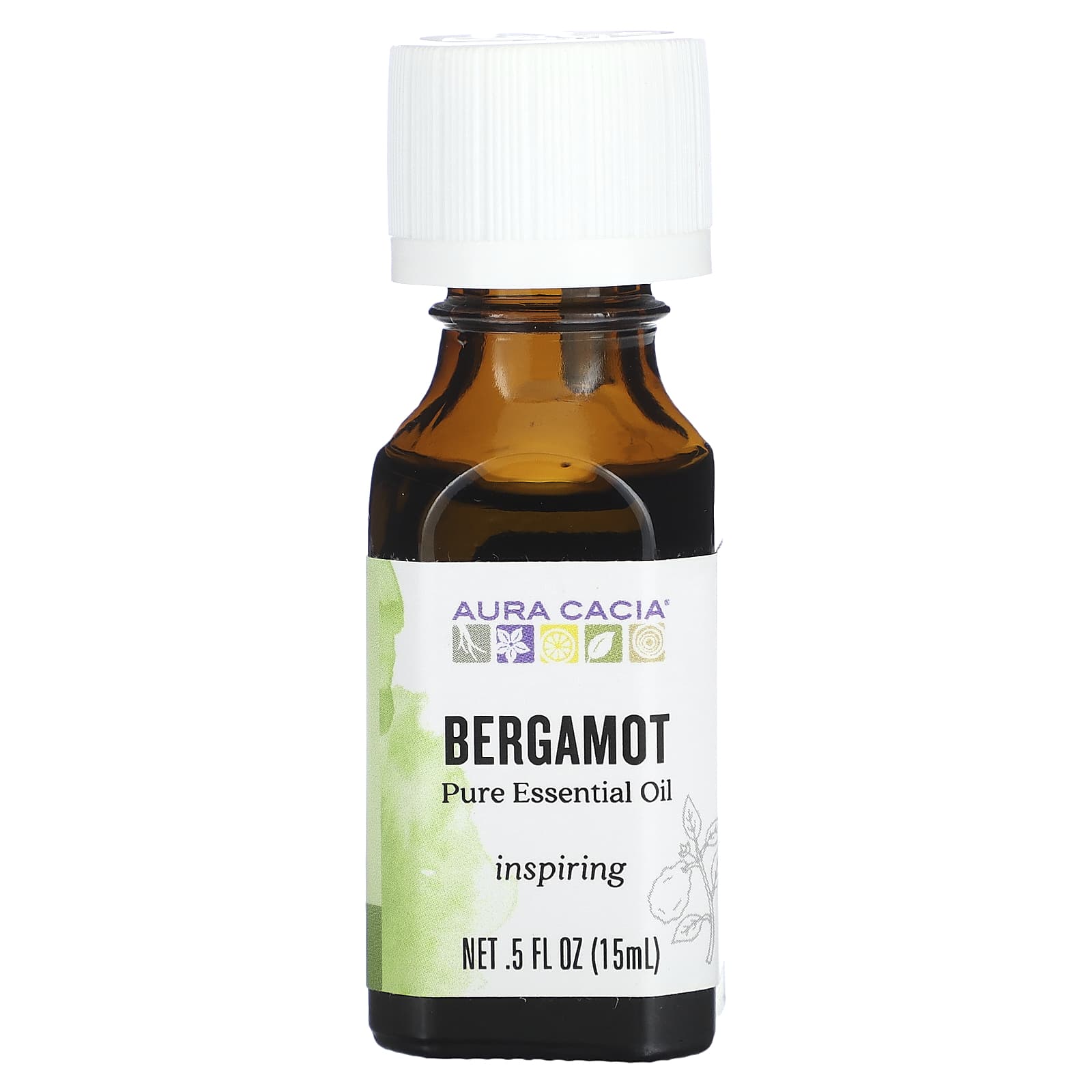 Aura Cacia 100% Pure Bergamot Essential Oil 0.5 fl oz (15 ml) - Image 1