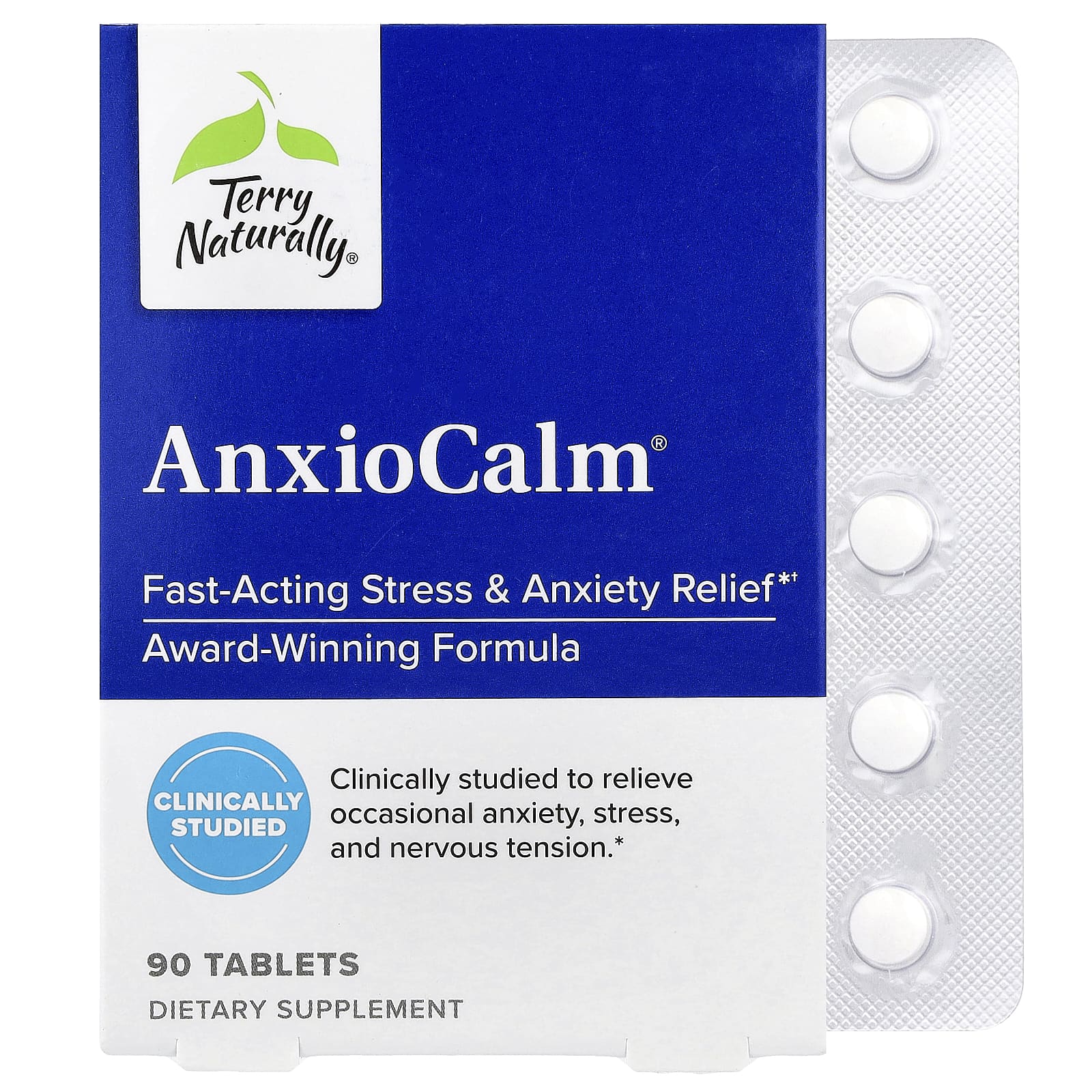 Terry Naturally, AnxioCalm®, 90 Tablets (20 mg per Tablet) - Image 1