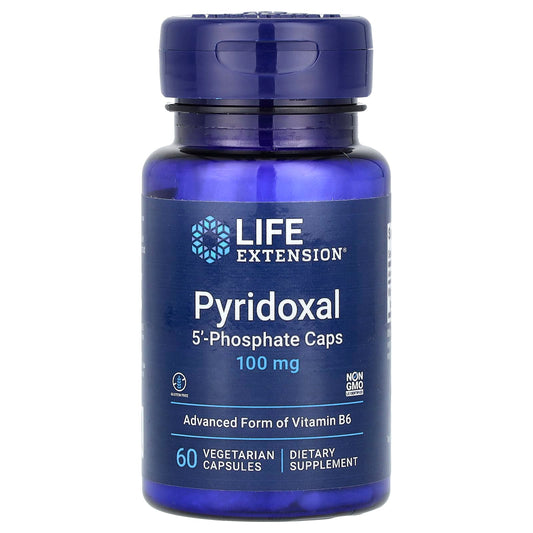 Life Extension, Pyridoxal 5'-Phosphate Caps, 100 mg, 60 Vegetarian Capsules - Image 1