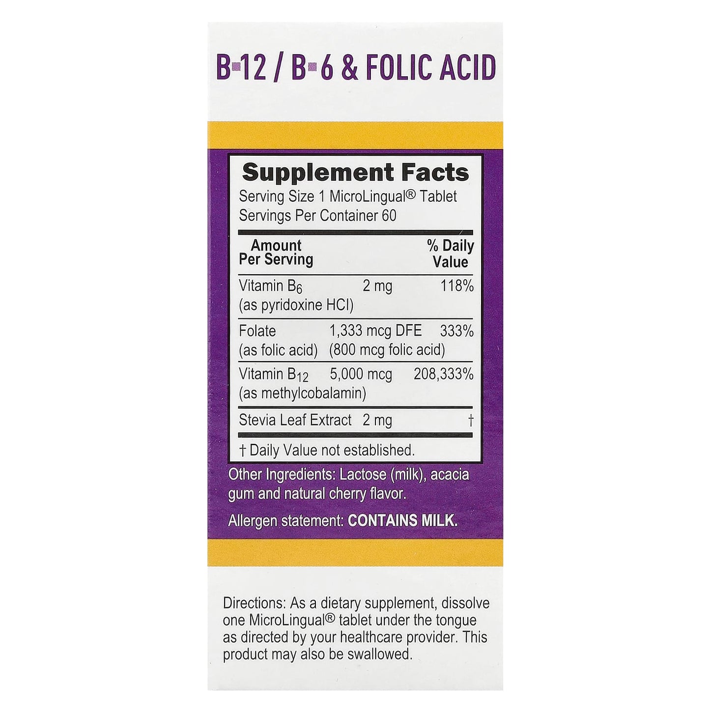 Superior Source, Methylcobalamin B-12, B-6 & Folic Acid, 60 MicroLingual® Instant Dissolve Tablets - Image 2